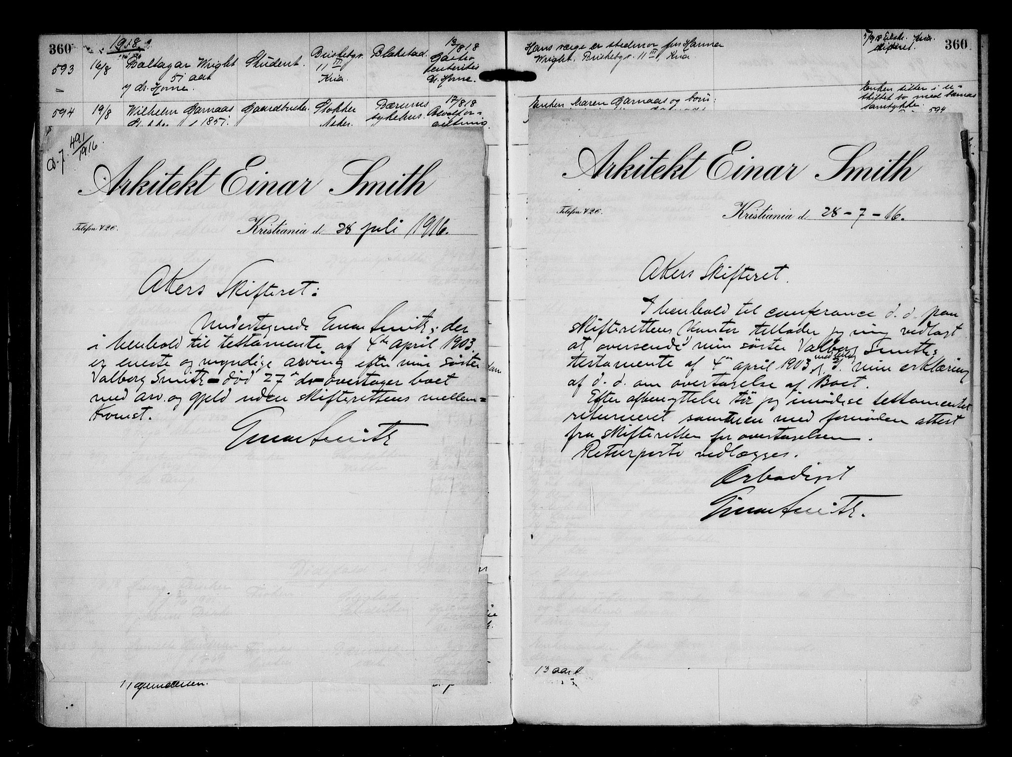 Aker kriminaldommer, skifte- og auksjonsforvalterembete, AV/SAO-A-10452/H/Hb/Hba/Hbaa/L0004: Dødsfallsprotokoll, 1914-1918, p. 360