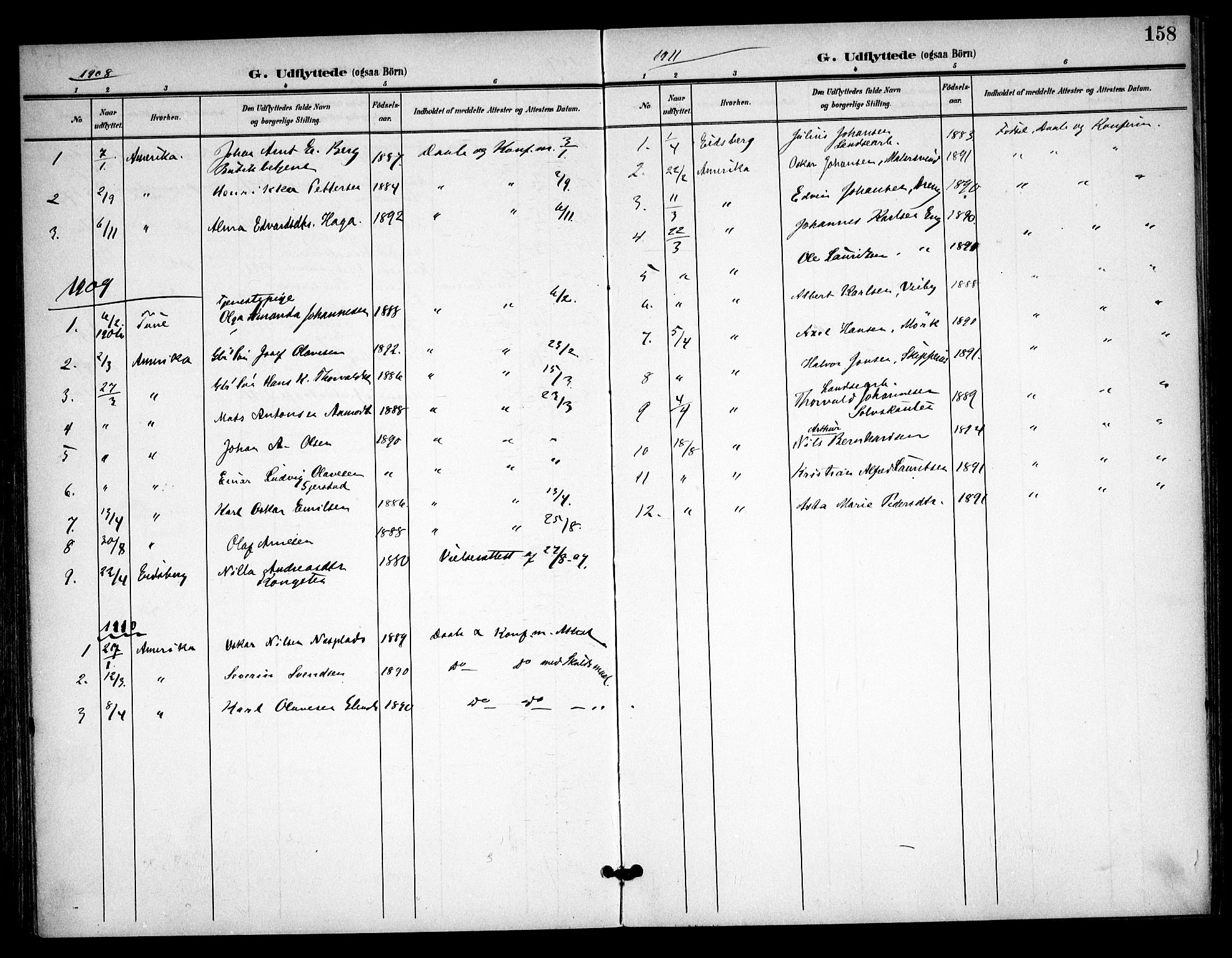 Skiptvet prestekontor Kirkebøker, SAO/A-20009/F/Fa/L0011: Parish register (official) no. 11, 1901-1913, p. 158