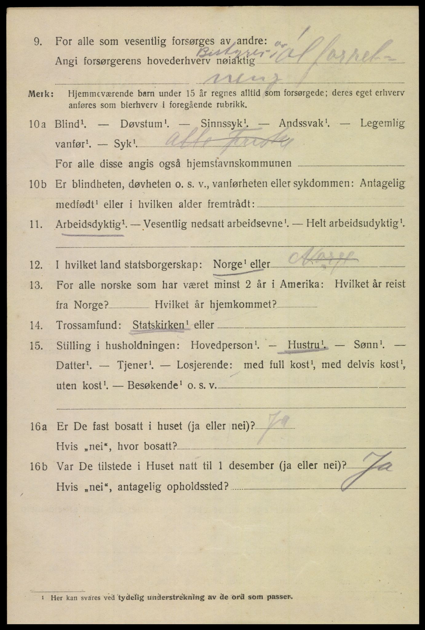 SAK, 1920 census for Kristiansand, 1920, p. 15340