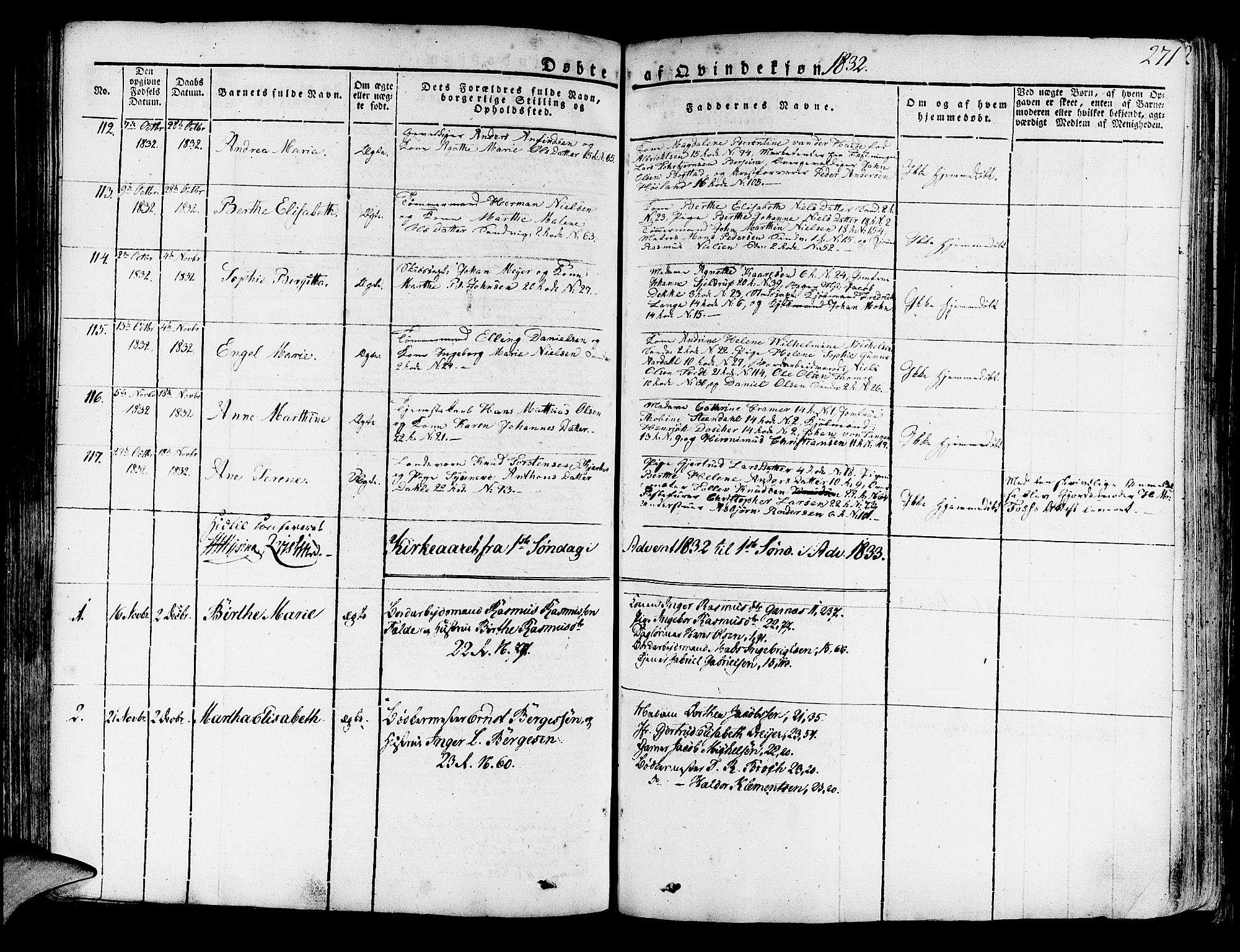 Korskirken sokneprestembete, AV/SAB-A-76101/H/Haa/L0014: Parish register (official) no. A 14, 1823-1835, p. 271