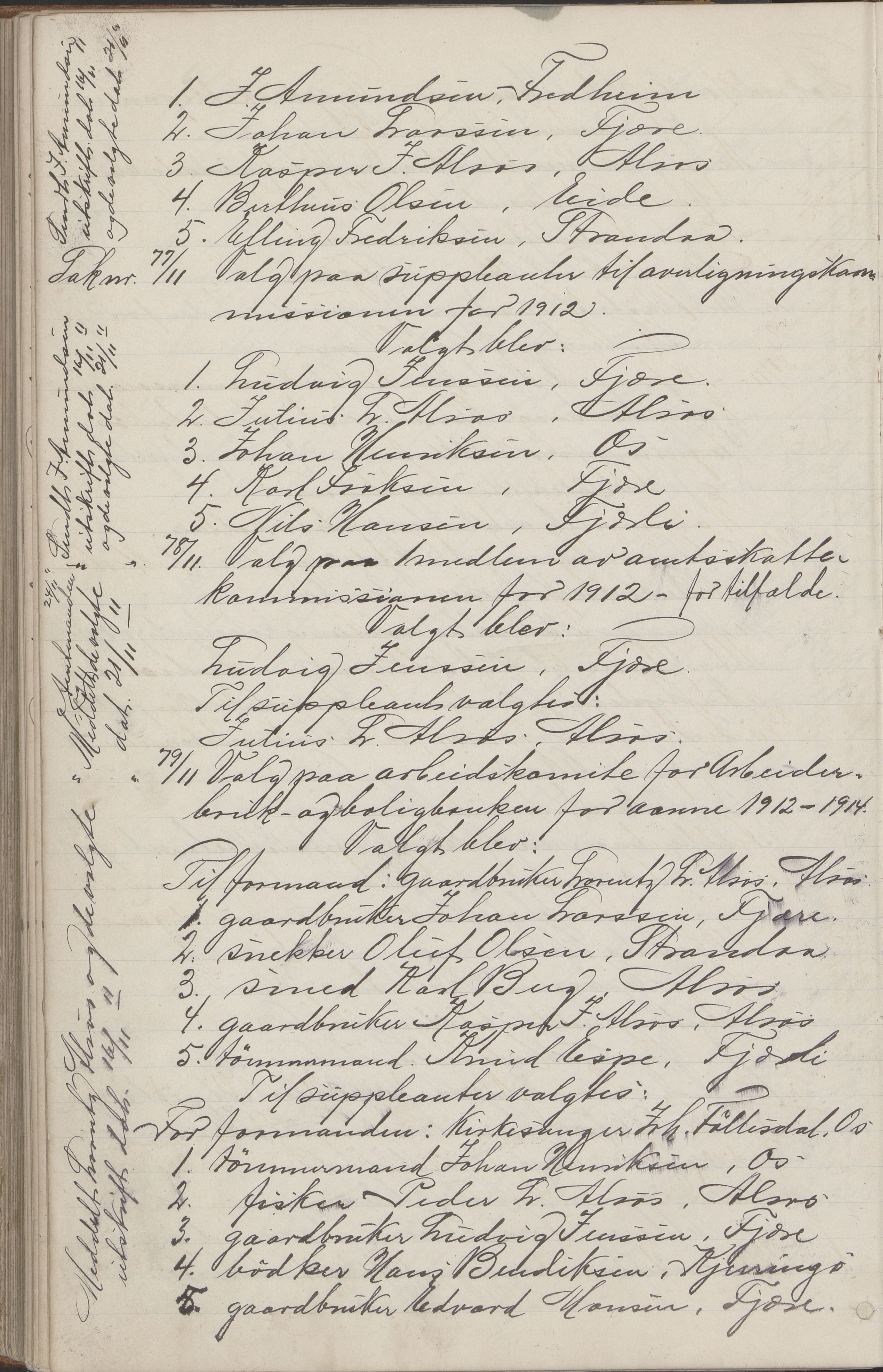 Kjerringøy kommune. Formannskapet, AIN/K-18441.150/A/Aa/L0002: Forhandlingsprotokoll Norfolden- Kjerringø formanskap, 1900-1911