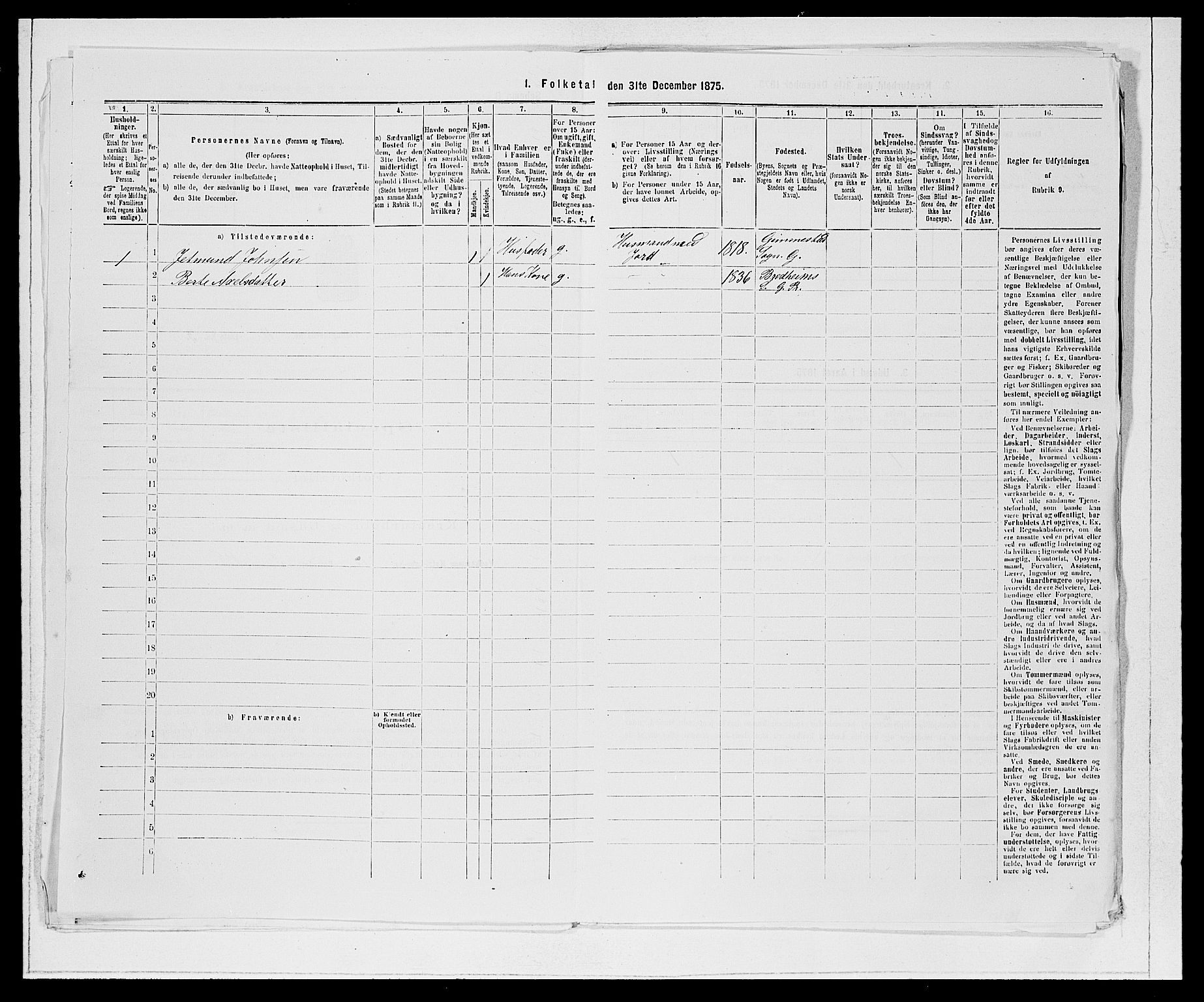 SAB, 1875 Census for 1445P Gloppen, 1875, p. 432