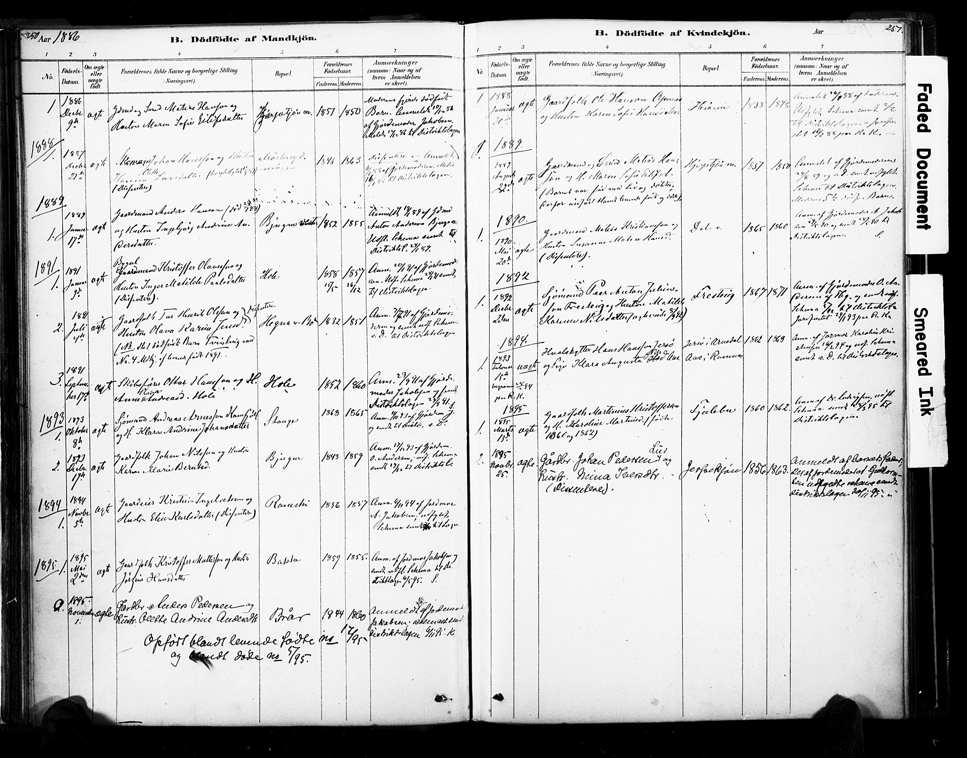 Ramnes kirkebøker, AV/SAKO-A-314/F/Fa/L0007: Parish register (official) no. I 7, 1878-1895, p. 250-251