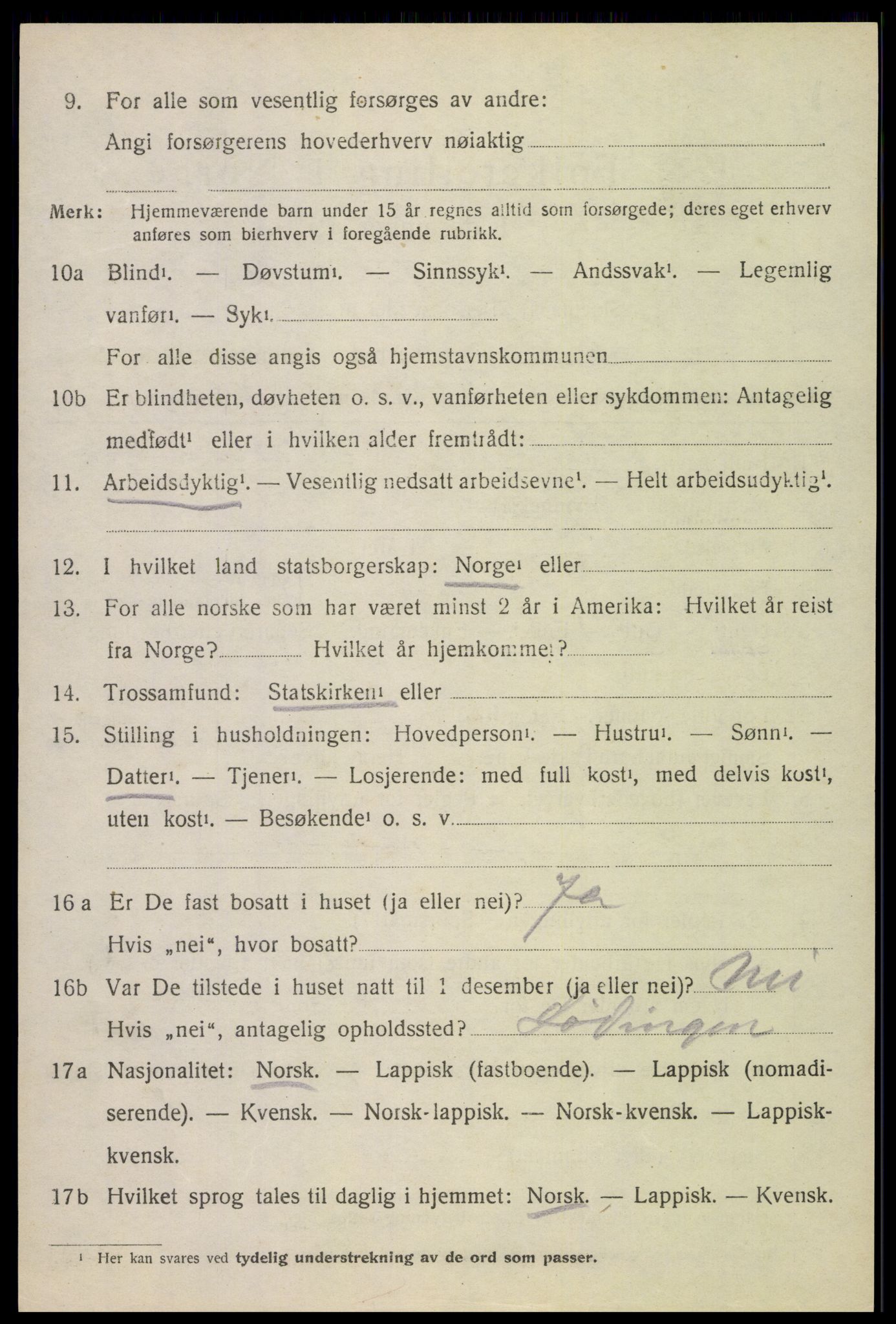 SAT, 1920 census for Lødingen, 1920, p. 1504