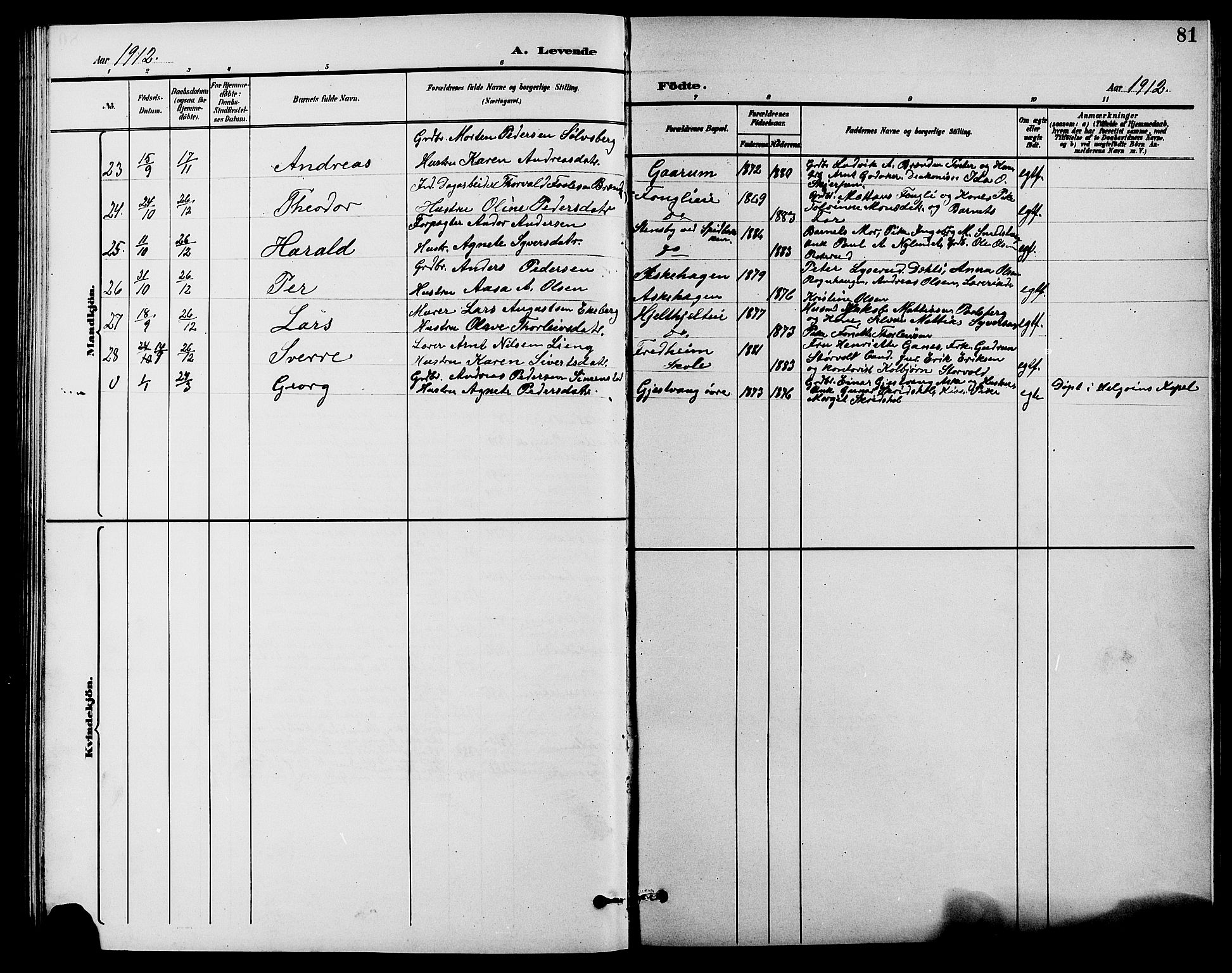 Nes prestekontor, Hedmark, AV/SAH-PREST-020/L/La/L0007: Parish register (copy) no. 7, 1892-1912, p. 81