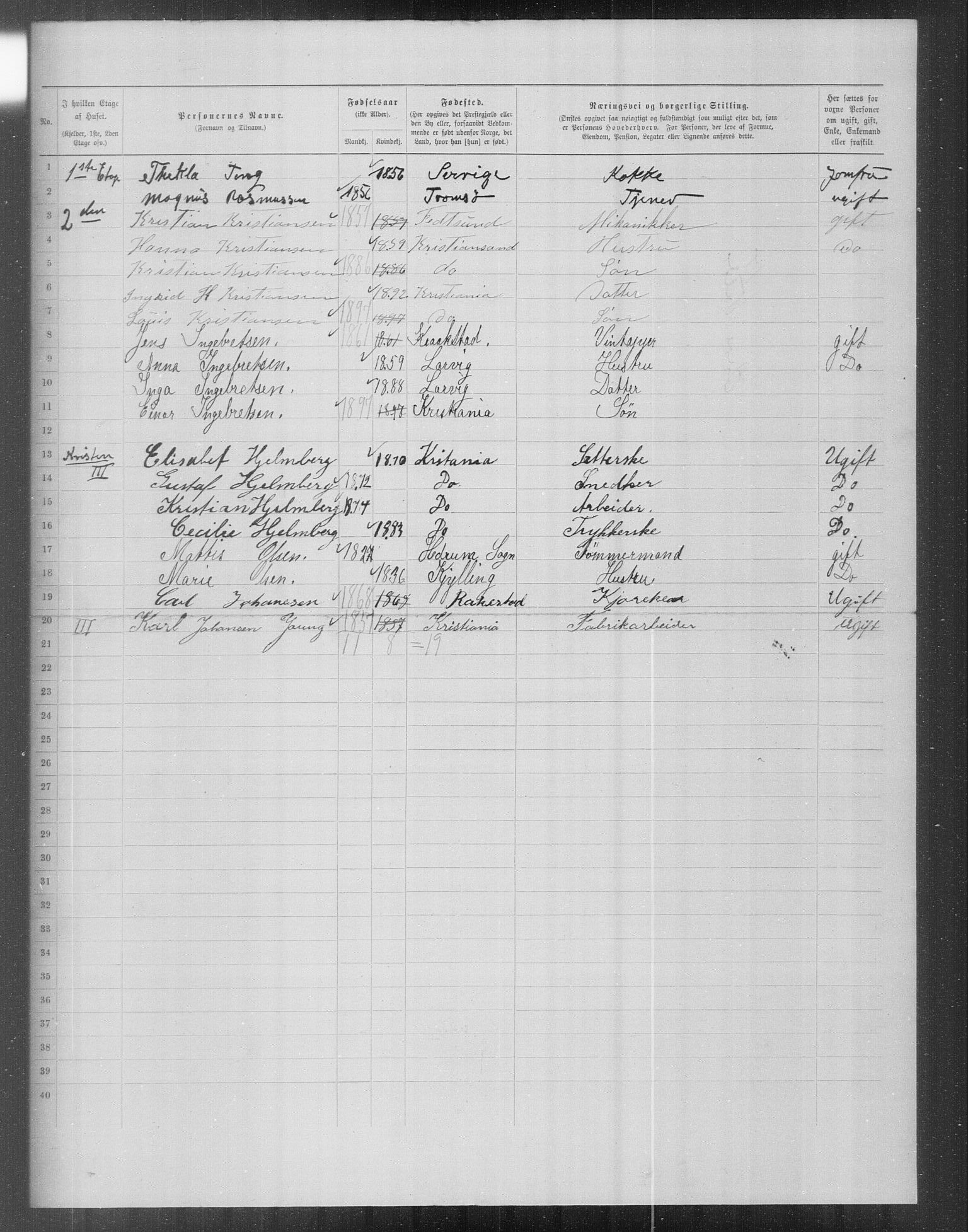 OBA, Municipal Census 1899 for Kristiania, 1899, p. 16682