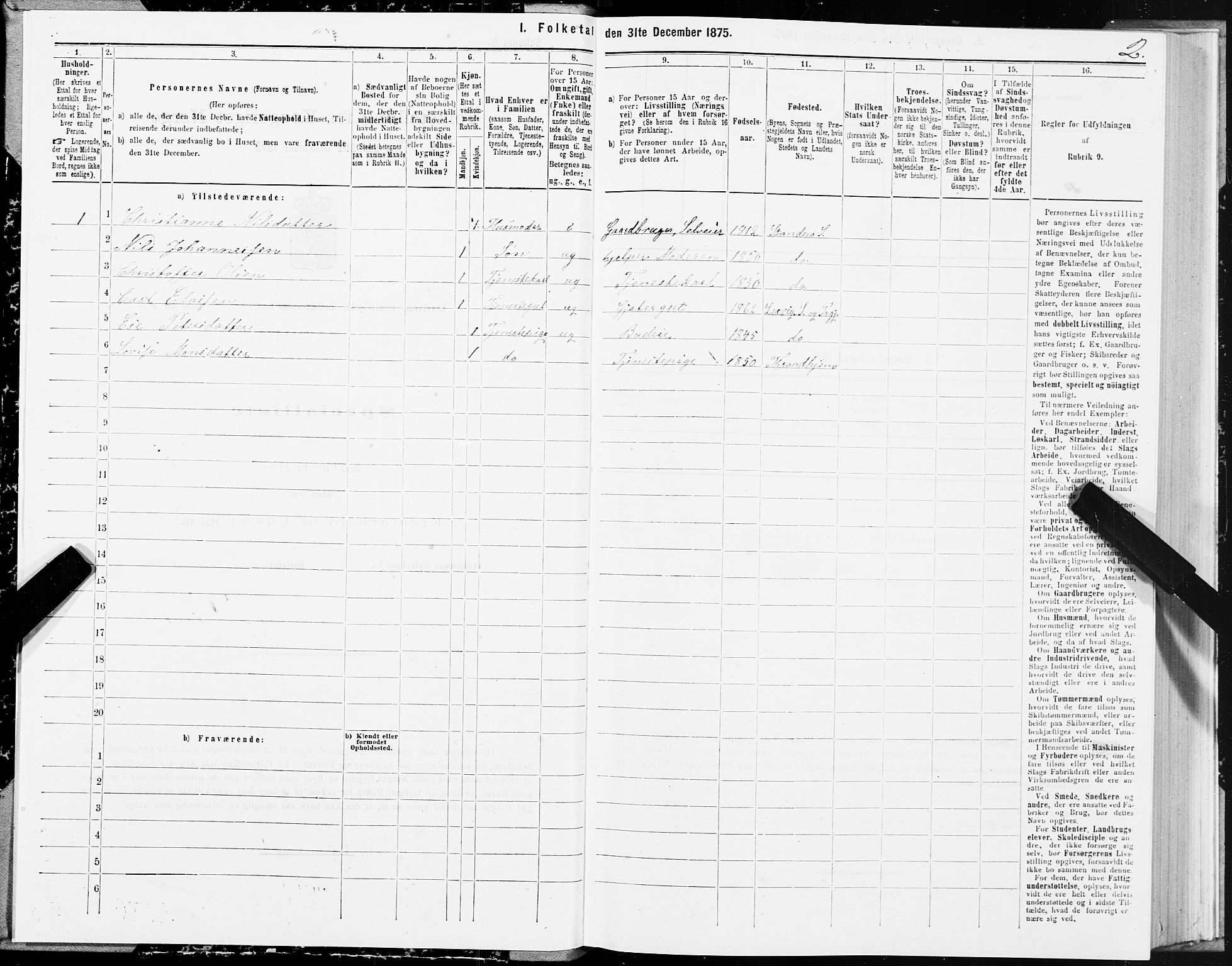 SAT, 1875 census for 1718P Leksvik, 1875, p. 3002