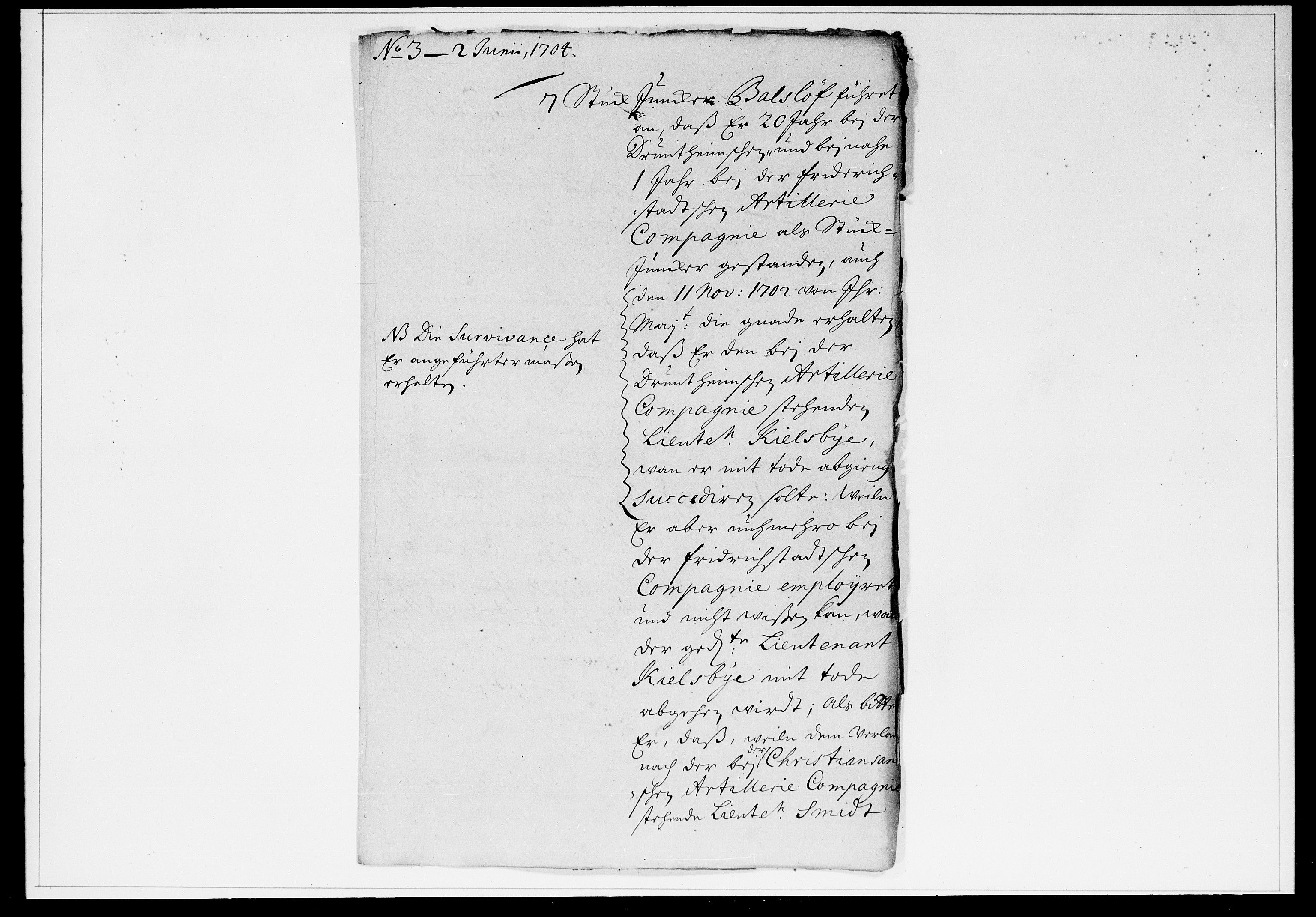 Krigskollegiet, Krigskancelliet, DRA/A-0006/-/0940-0944: Refererede sager, 1704, p. 400