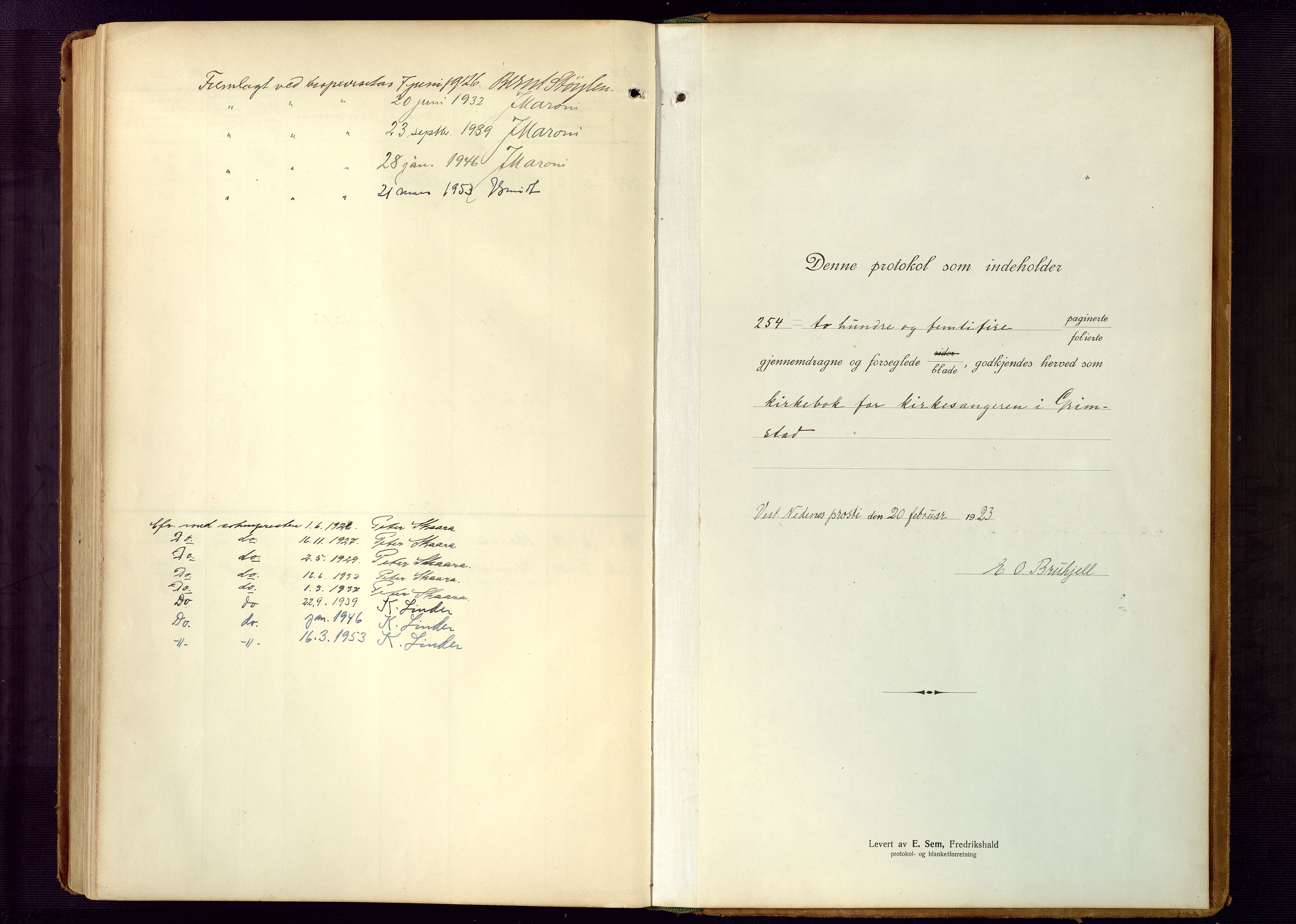 Grimstad sokneprestkontor, SAK/1111-0017/F/Fb/L0002: Parish register (copy) no. B 2, 1923-1949
