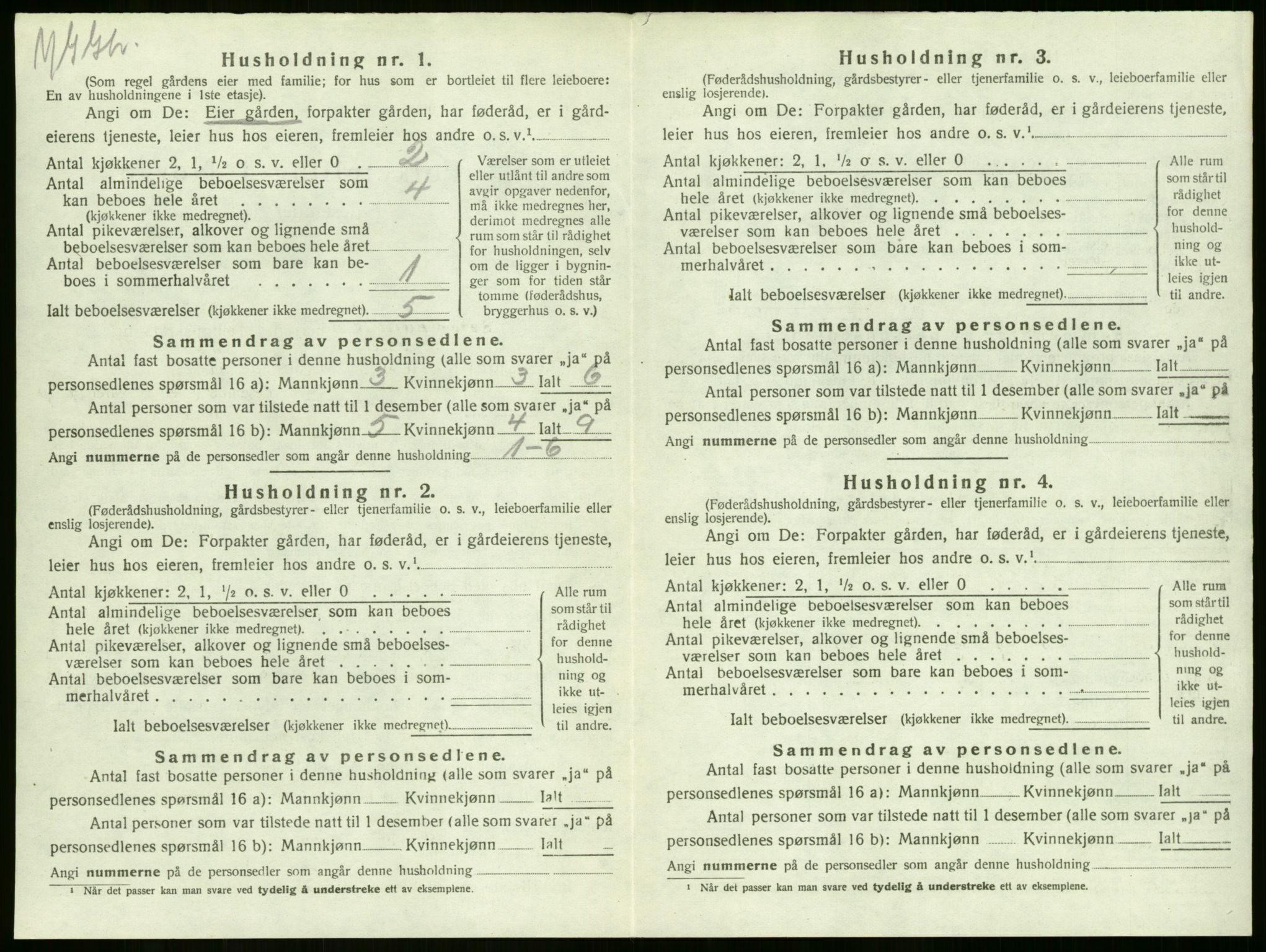 SAKO, 1920 census for Sandeherred, 1920, p. 1586