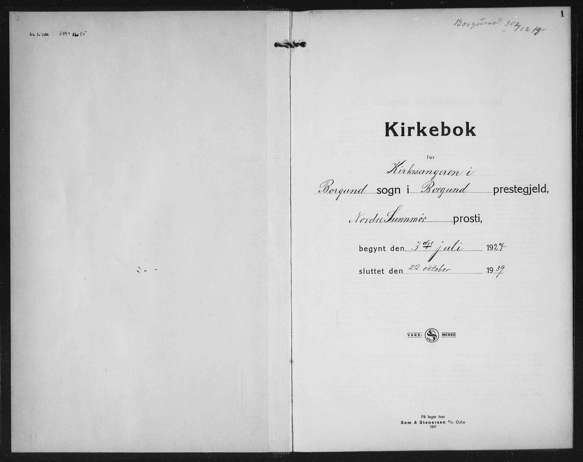 Ministerialprotokoller, klokkerbøker og fødselsregistre - Møre og Romsdal, AV/SAT-A-1454/528/L0436: Parish register (copy) no. 528C17, 1927-1939, p. 1