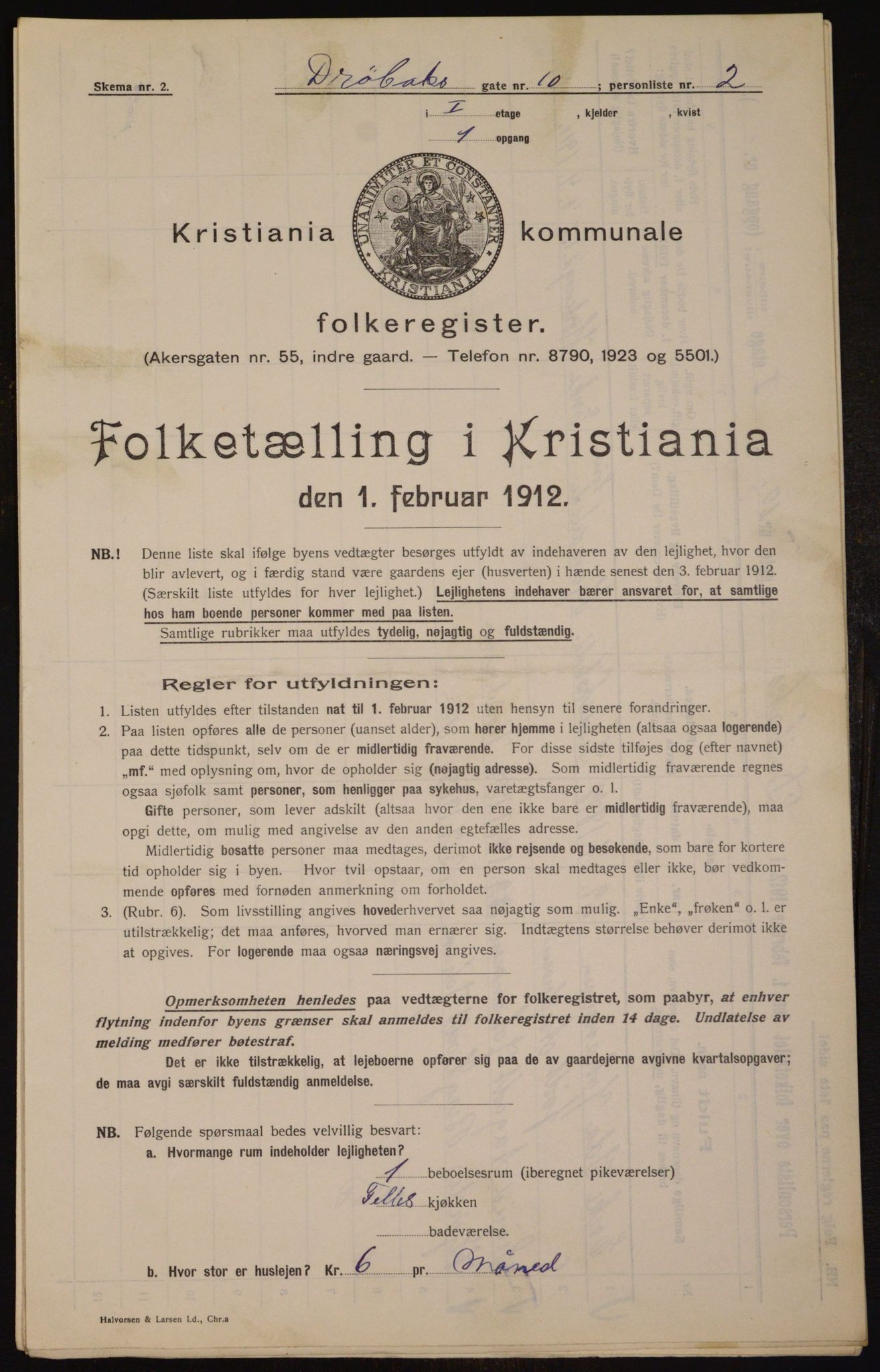 OBA, Municipal Census 1912 for Kristiania, 1912, p. 17337