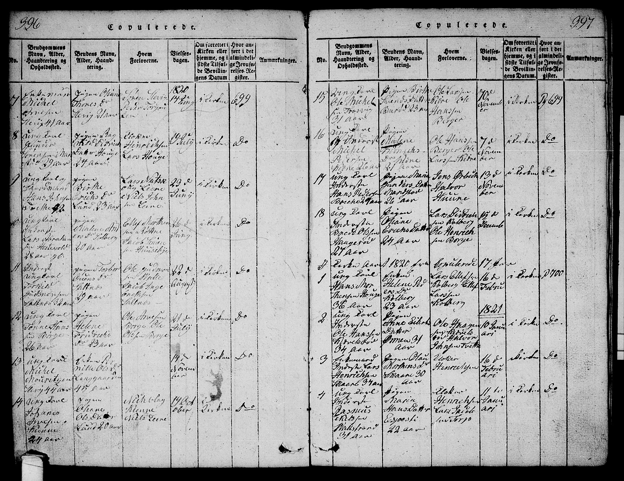 Onsøy prestekontor Kirkebøker, AV/SAO-A-10914/G/Ga/L0001: Parish register (copy) no. I 1, 1814-1840, p. 396-397