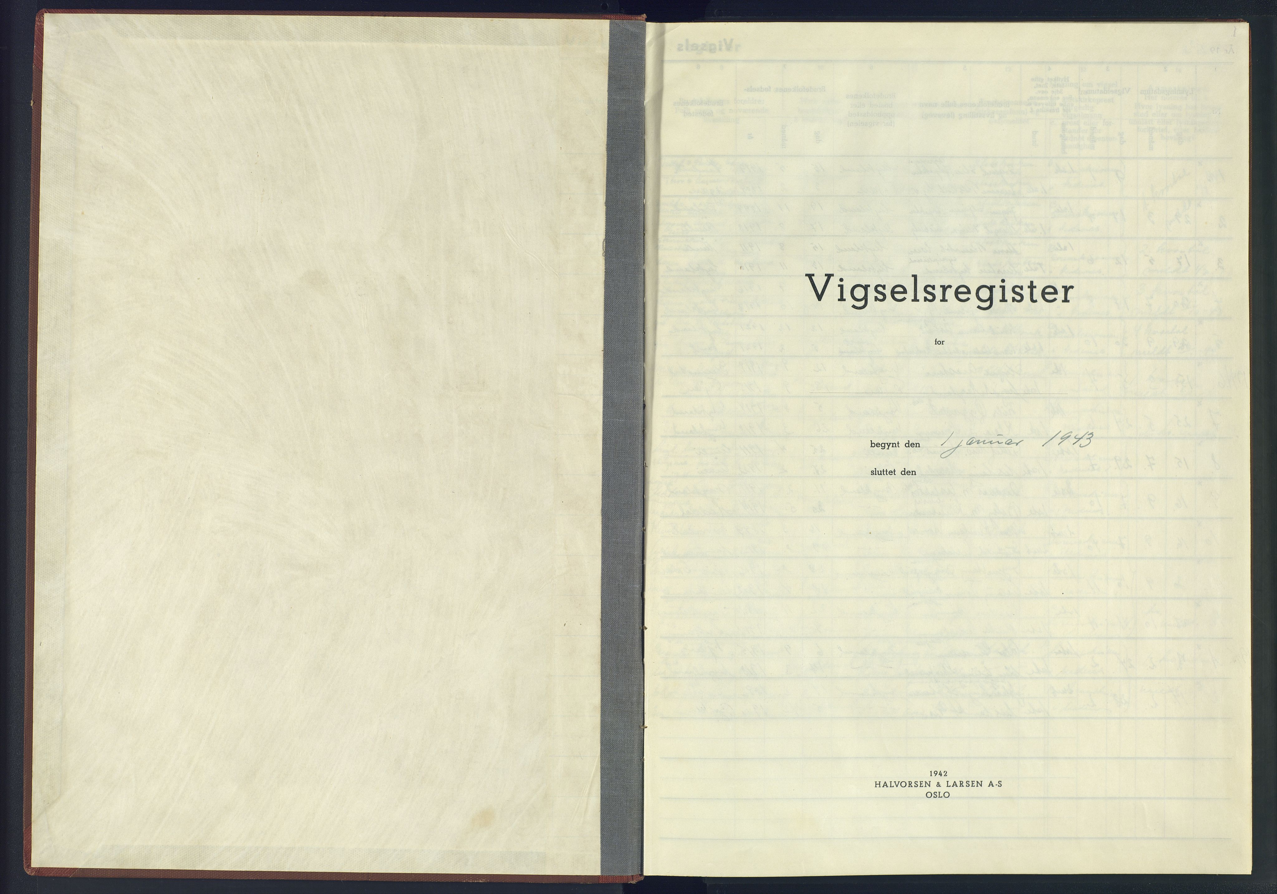 Herefoss sokneprestkontor, AV/SAK-1111-0019/J/Jb/L0005: Marriage register no. II.6.5, 1943-1945