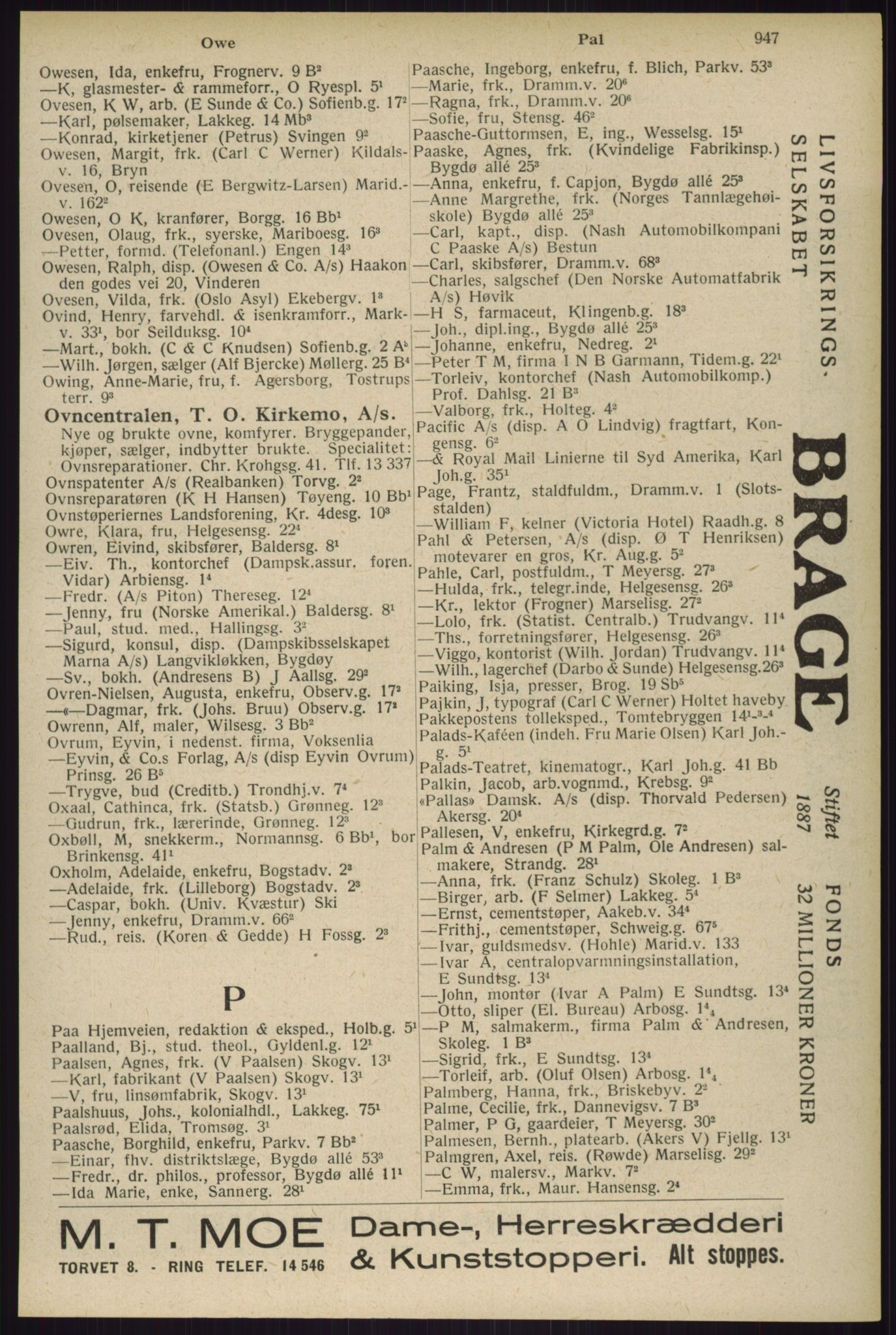 Kristiania/Oslo adressebok, PUBL/-, 1929, p. 947