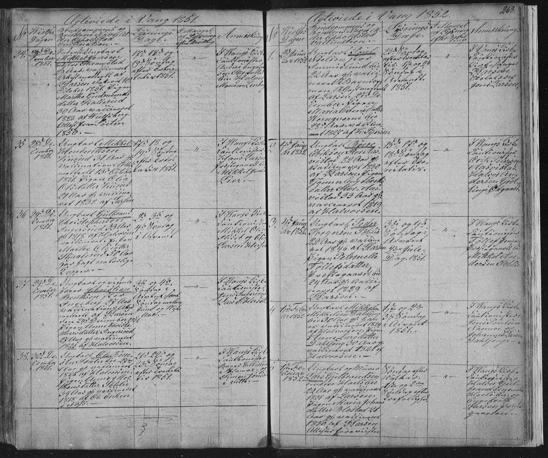 Vang prestekontor, Hedmark, SAH/PREST-008/H/Ha/Hab/L0008: Parish register (copy) no. 8, 1832-1854, p. 268