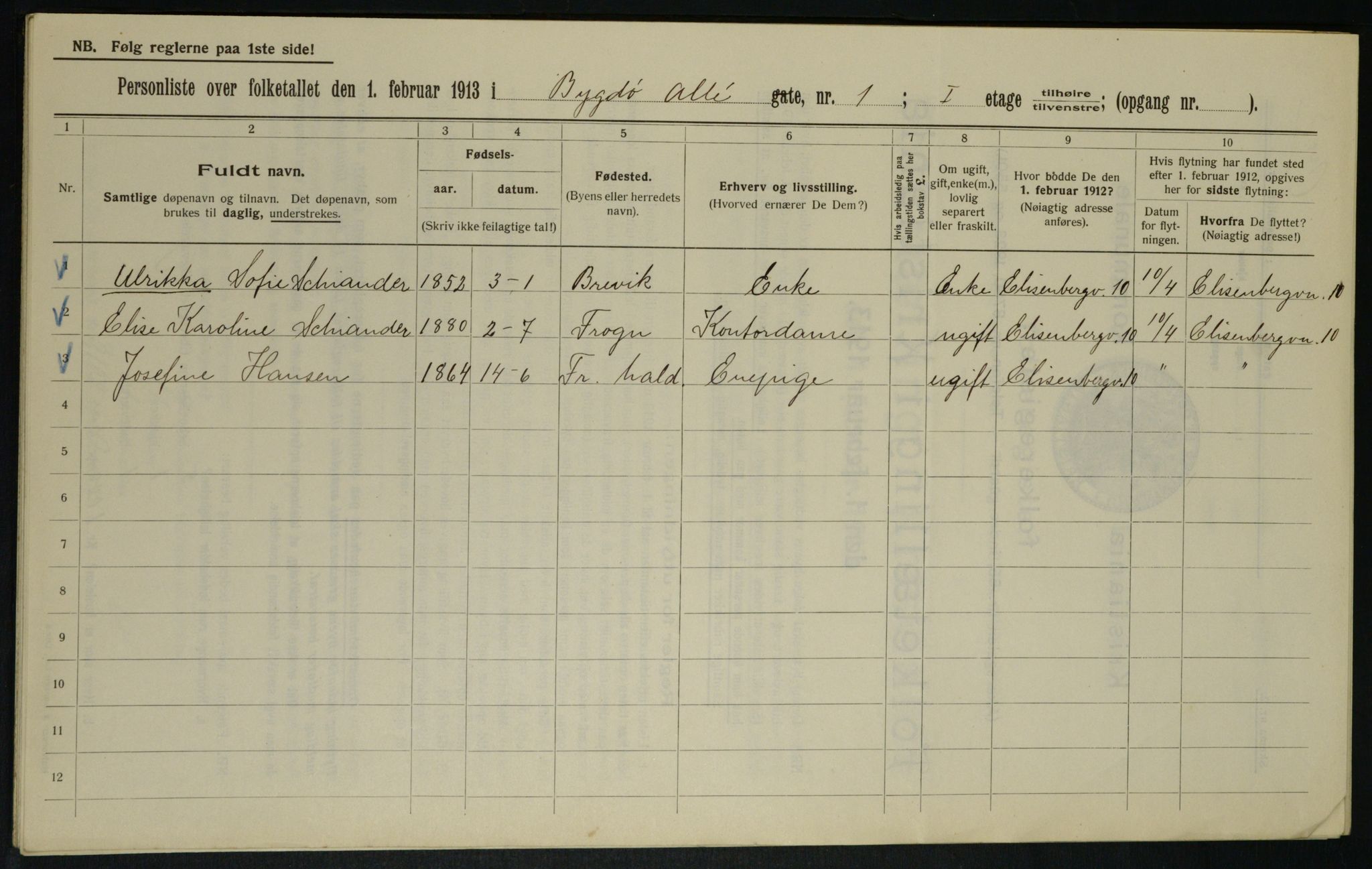 OBA, Municipal Census 1913 for Kristiania, 1913, p. 10178