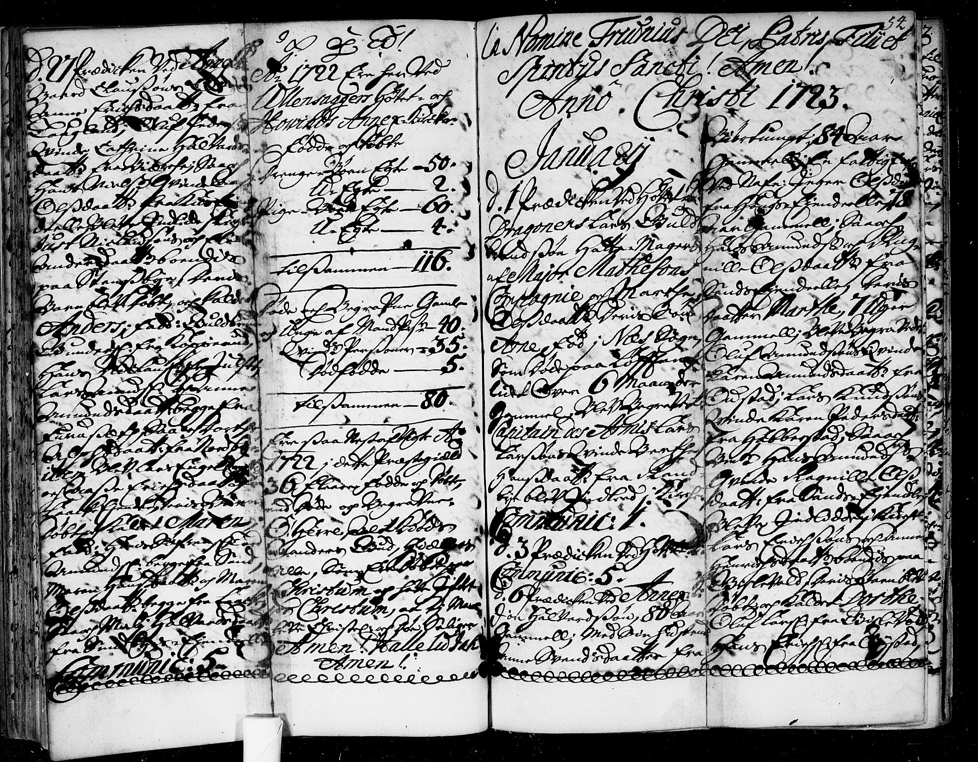 Ullensaker prestekontor Kirkebøker, SAO/A-10236a/F/Fa/L0004: Parish register (official) no. I 4, 1721-1723, p. 54