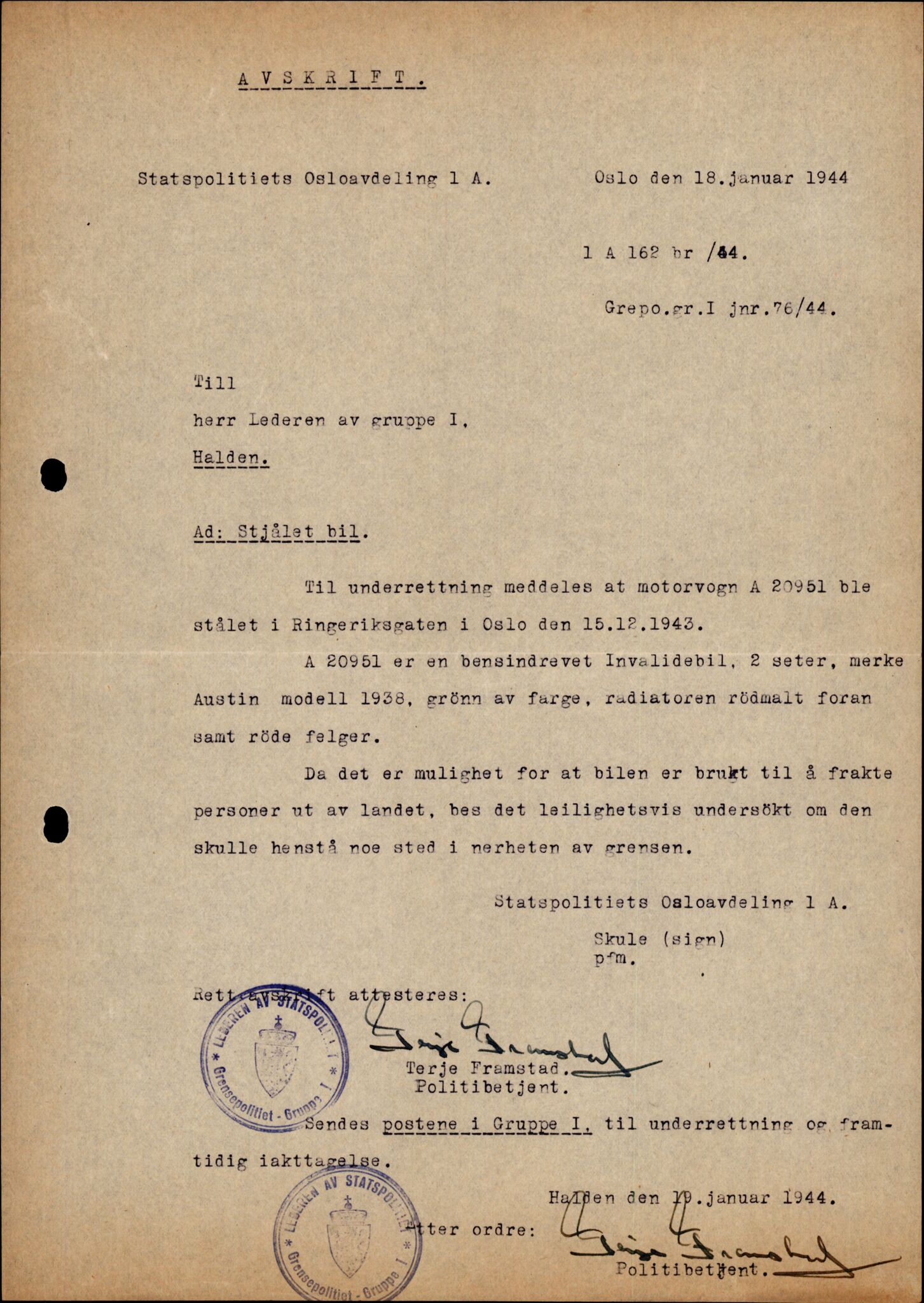 Forsvarets Overkommando. 2 kontor. Arkiv 11.4. Spredte tyske arkivsaker, AV/RA-RAFA-7031/D/Dar/Darc/L0006: BdSN, 1942-1945, p. 1442