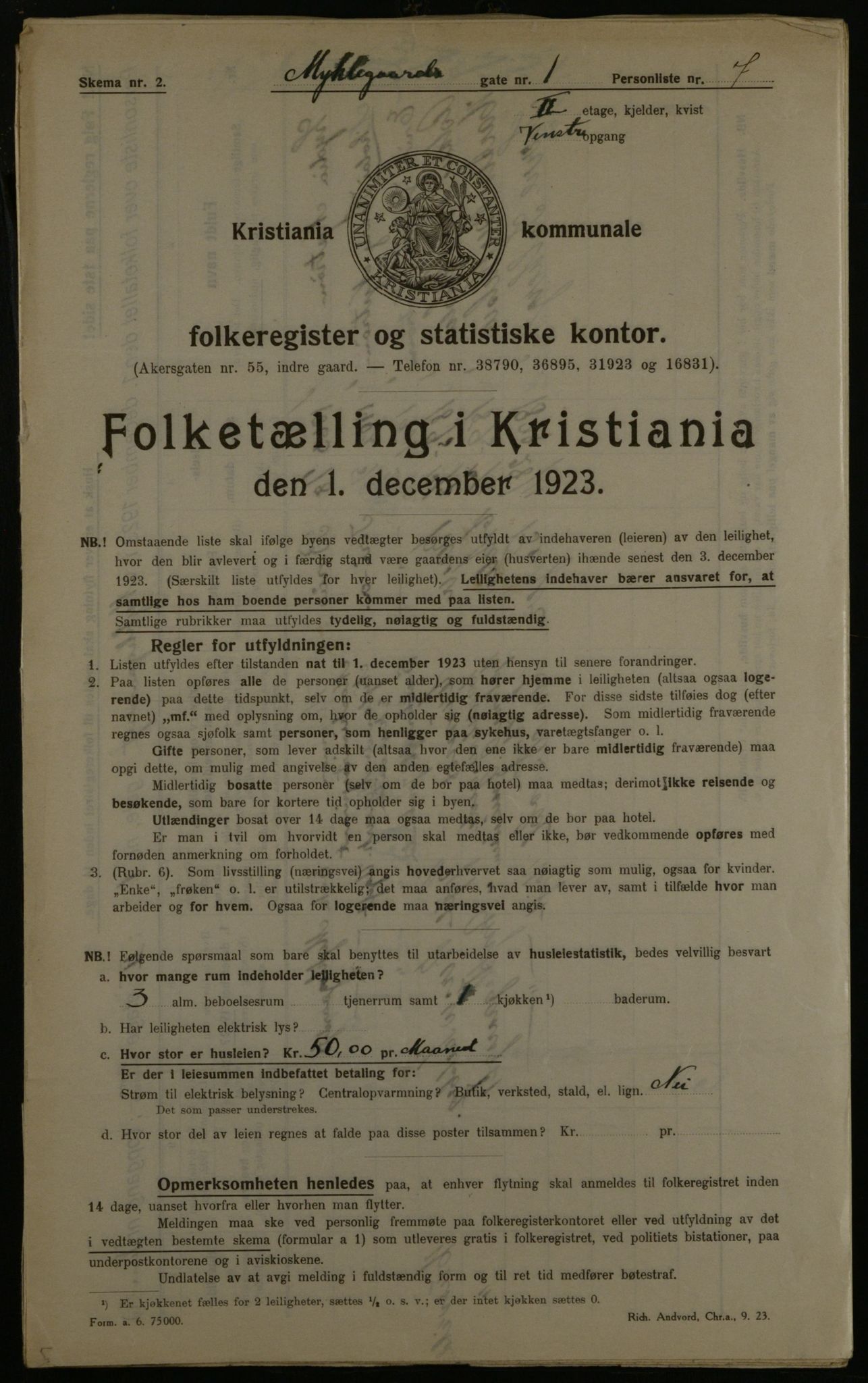 OBA, Municipal Census 1923 for Kristiania, 1923, p. 75135