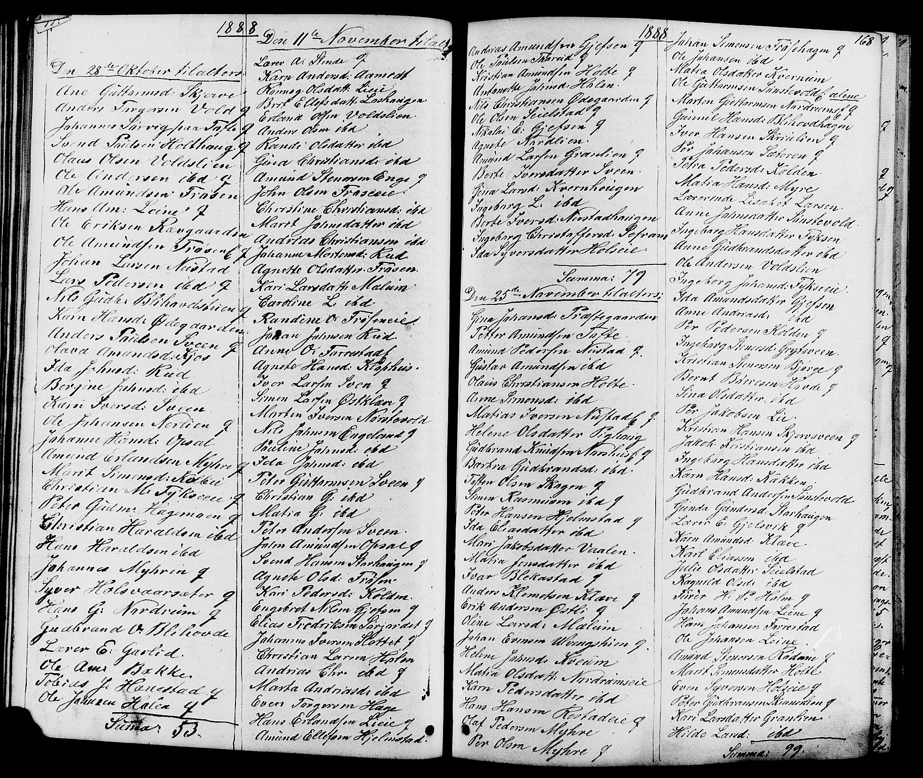 Østre Gausdal prestekontor, AV/SAH-PREST-092/H/Ha/Hab/L0001: Parish register (copy) no. 1, 1863-1893, p. 167-168