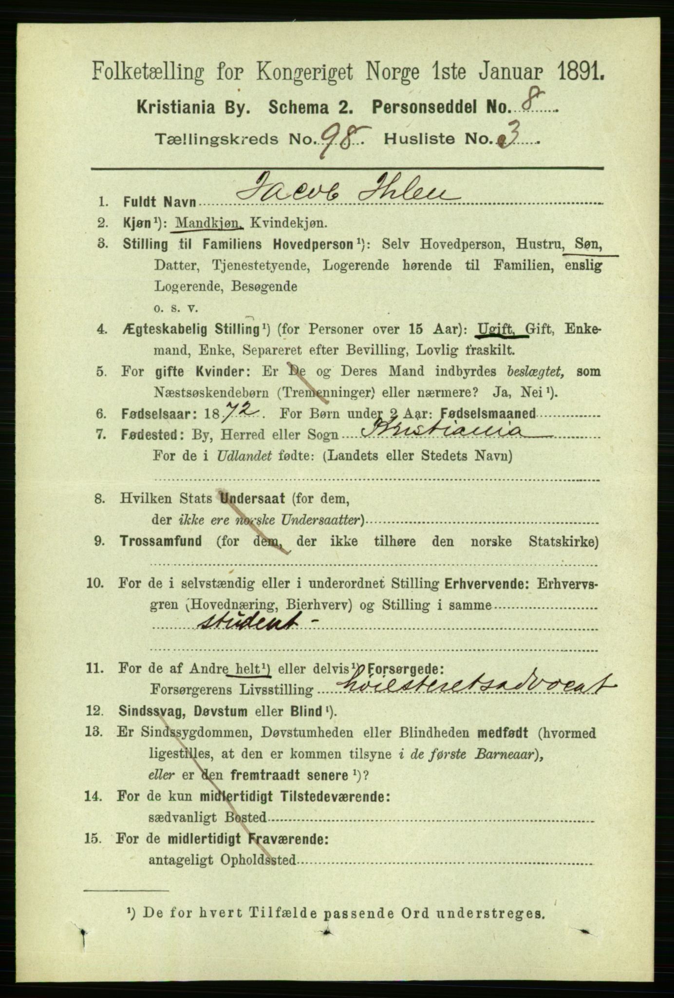 RA, 1891 census for 0301 Kristiania, 1891, p. 47777