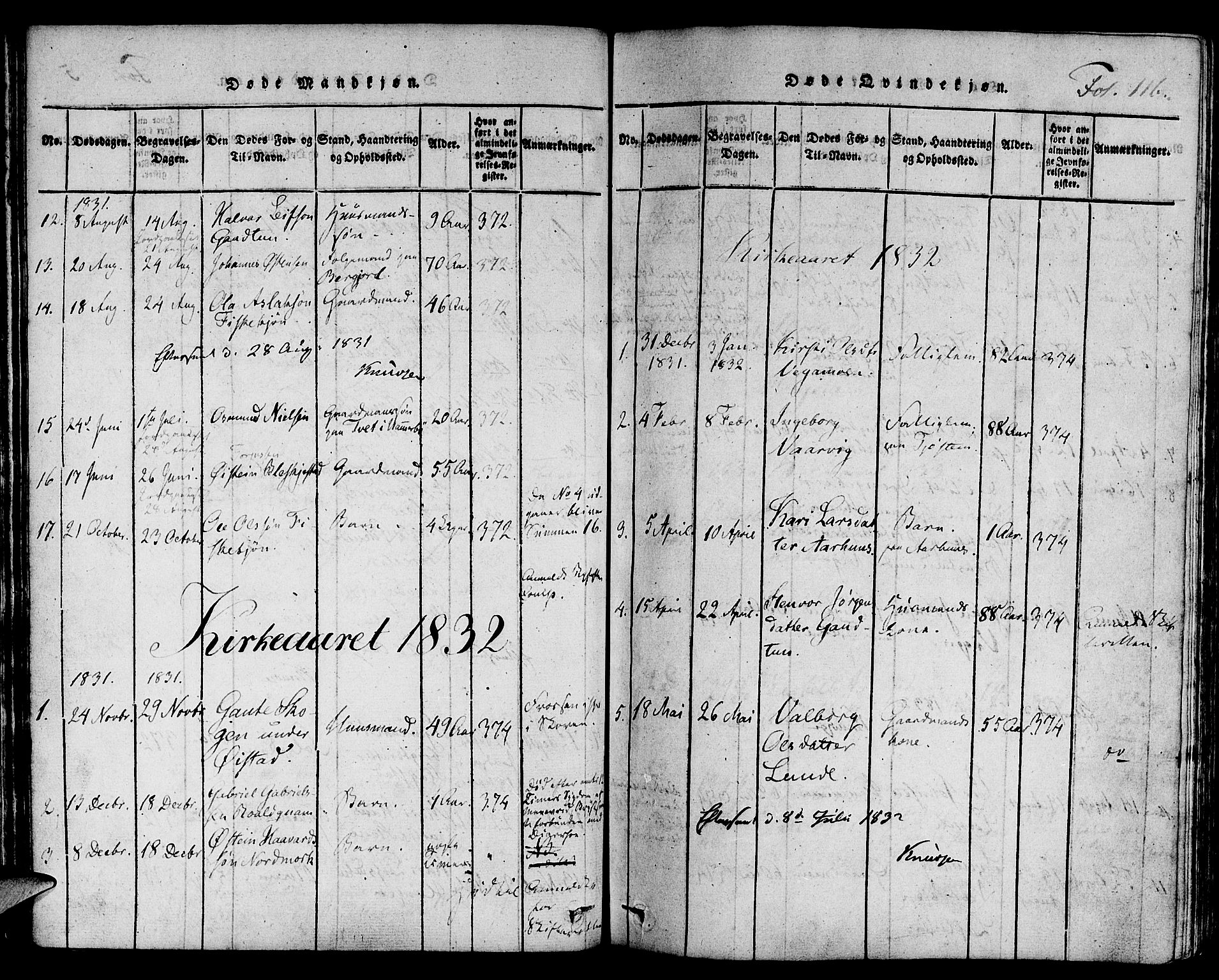 Suldal sokneprestkontor, SAST/A-101845/01/IV/L0006: Parish register (official) no. A 6, 1816-1836, p. 116