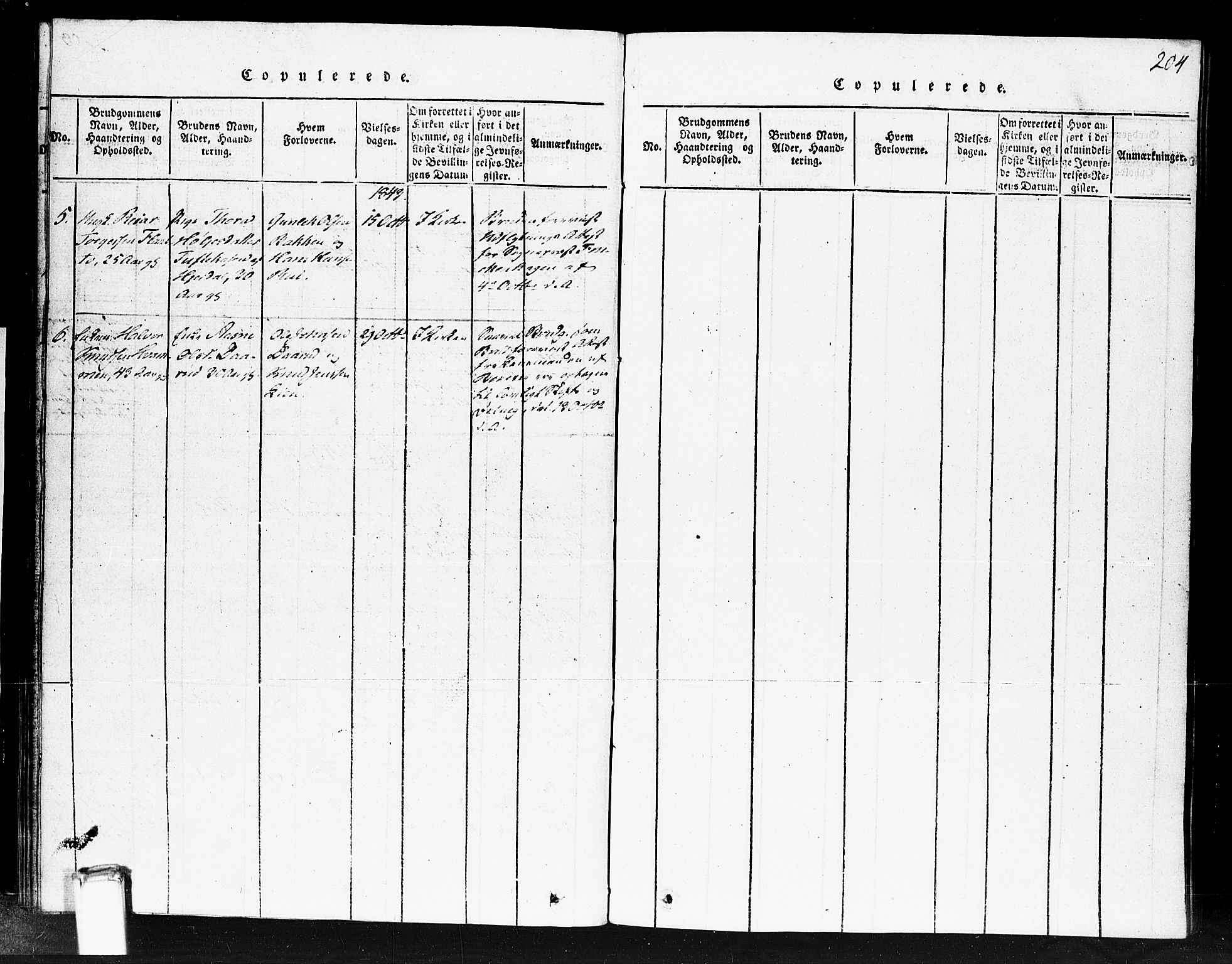 Gransherad kirkebøker, SAKO/A-267/F/Fb/L0002: Parish register (official) no. II 2, 1815-1843, p. 204