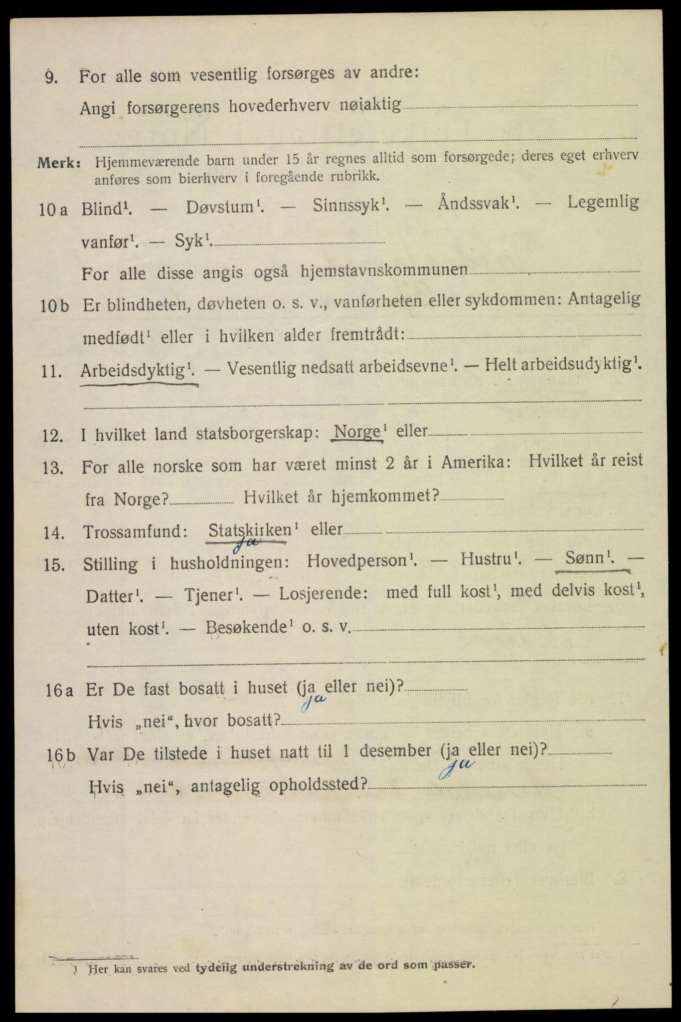 SAK, 1920 census for Tvedestrand, 1920, p. 1700