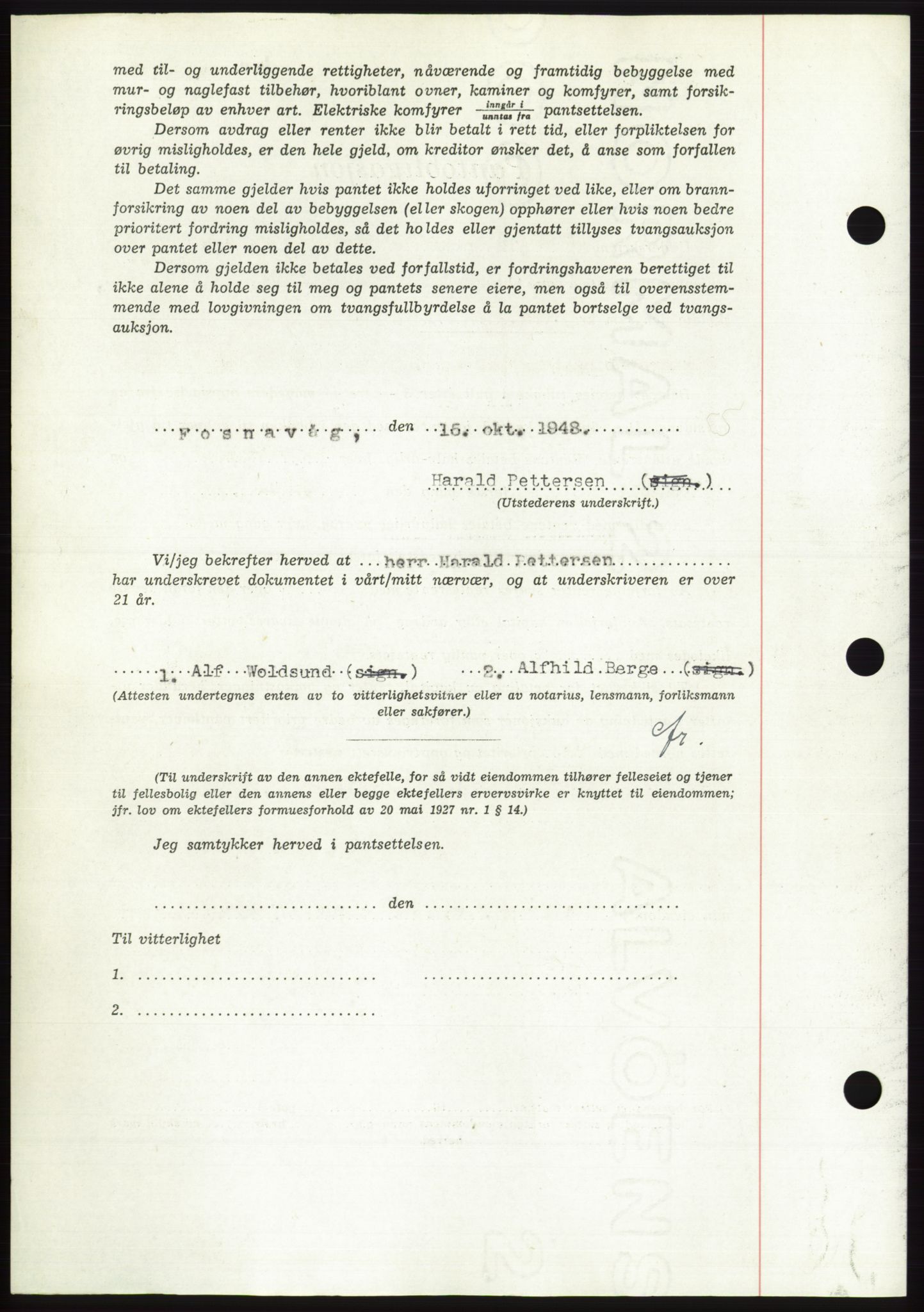 Søre Sunnmøre sorenskriveri, AV/SAT-A-4122/1/2/2C/L0116: Mortgage book no. 4B, 1948-1949, Diary no: : 1504/1948