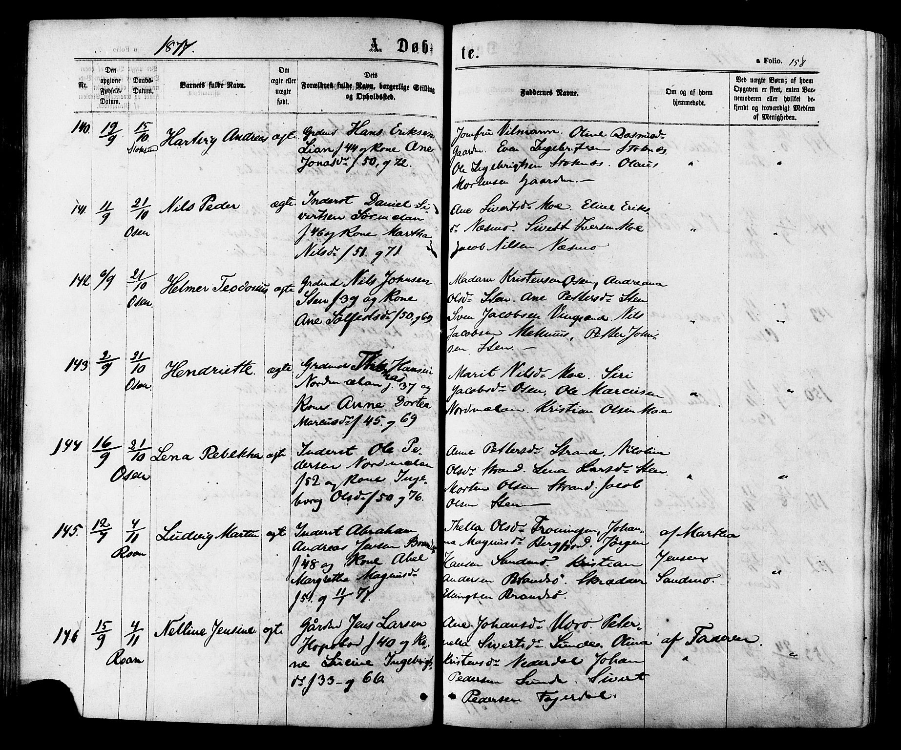 Ministerialprotokoller, klokkerbøker og fødselsregistre - Sør-Trøndelag, SAT/A-1456/657/L0706: Parish register (official) no. 657A07, 1867-1878, p. 158