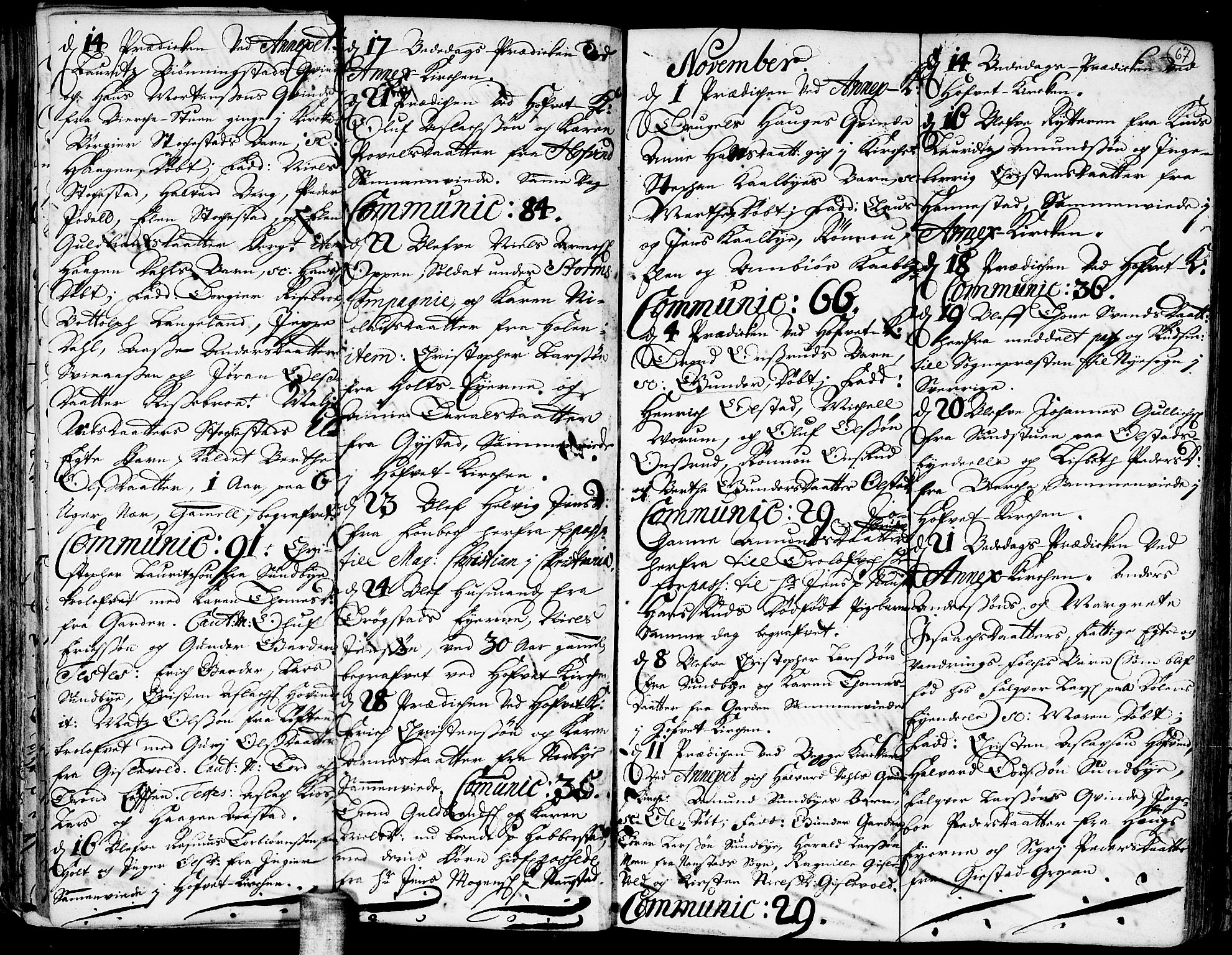 Ullensaker prestekontor Kirkebøker, AV/SAO-A-10236a/F/Fa/L0001: Parish register (official) no. I 1, 1689-1701, p. 67