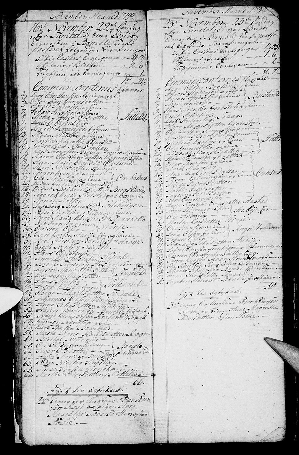 Bamble kirkebøker, SAKO/A-253/G/Ga/L0002: Parish register (copy) no. I 2, 1794-1800