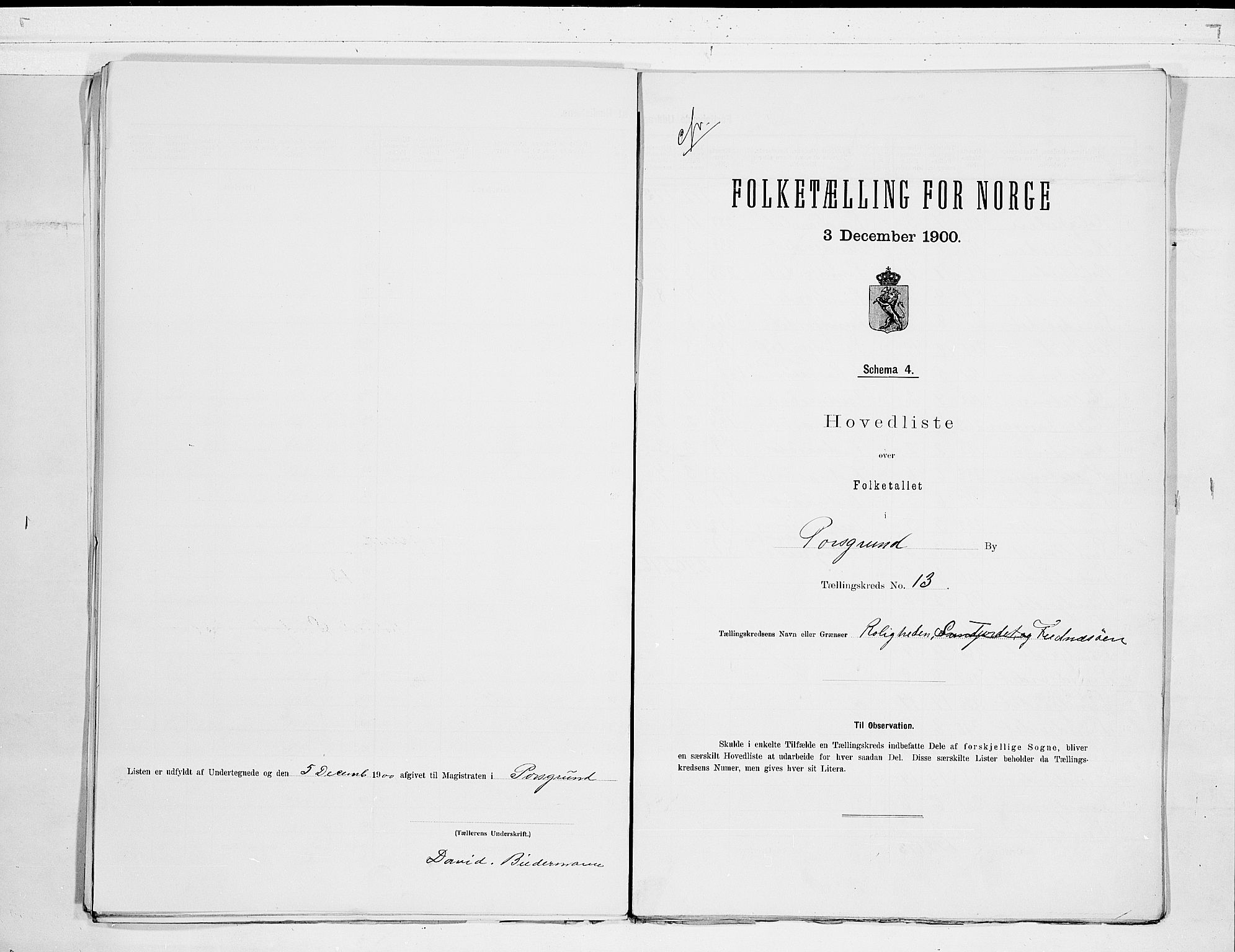 SAKO, 1900 census for Porsgrunn, 1900, p. 28