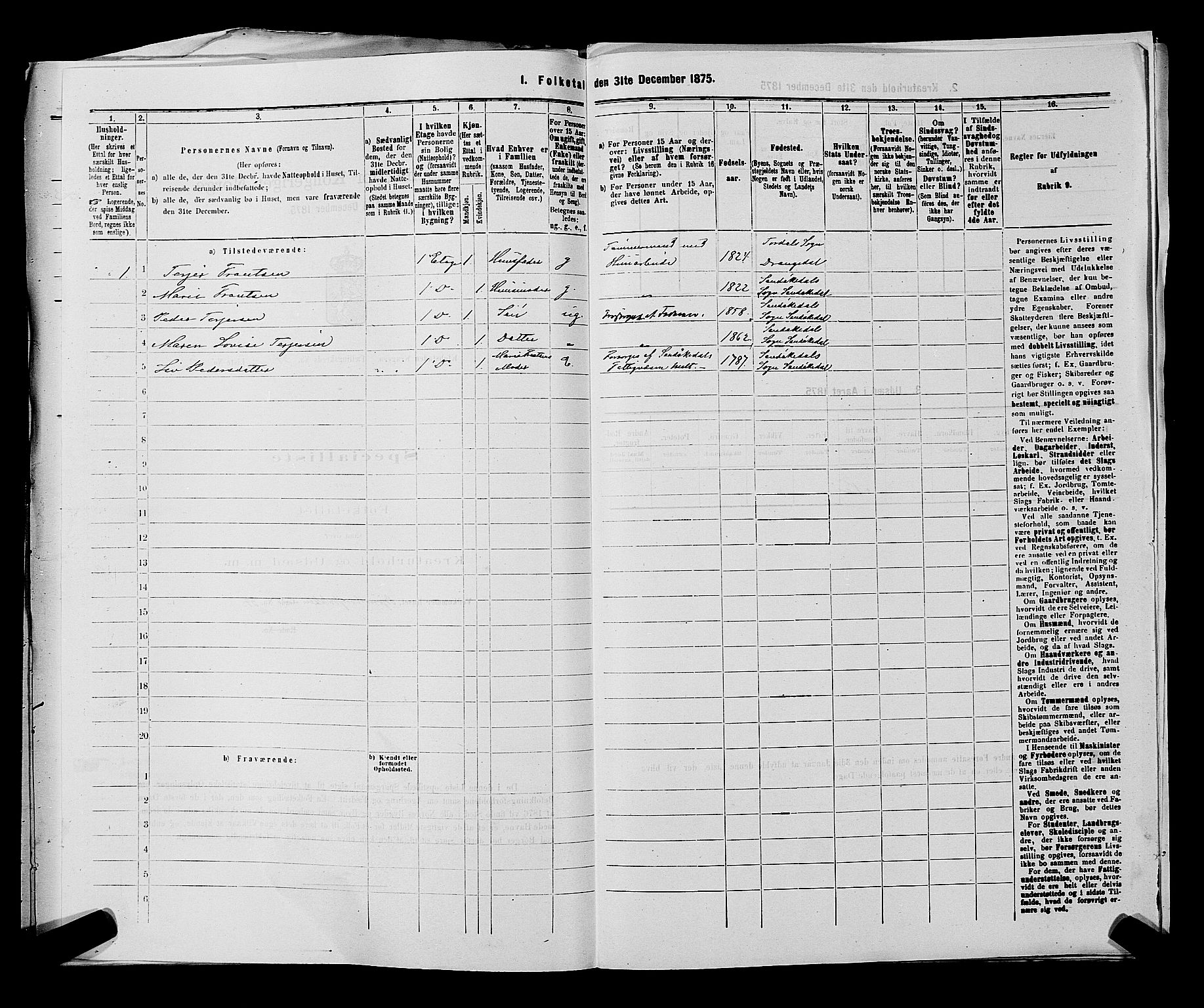 SAKO, 1875 census for 0801P Kragerø, 1875, p. 708