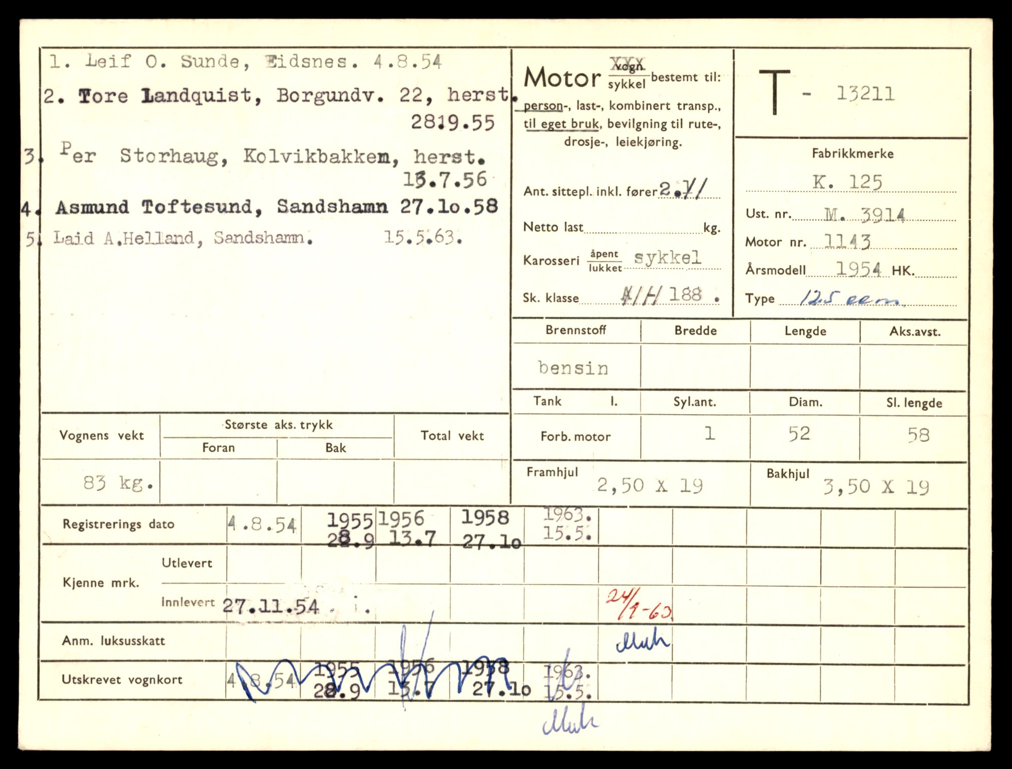 Møre og Romsdal vegkontor - Ålesund trafikkstasjon, AV/SAT-A-4099/F/Fe/L0038: Registreringskort for kjøretøy T 13180 - T 13360, 1927-1998, p. 501