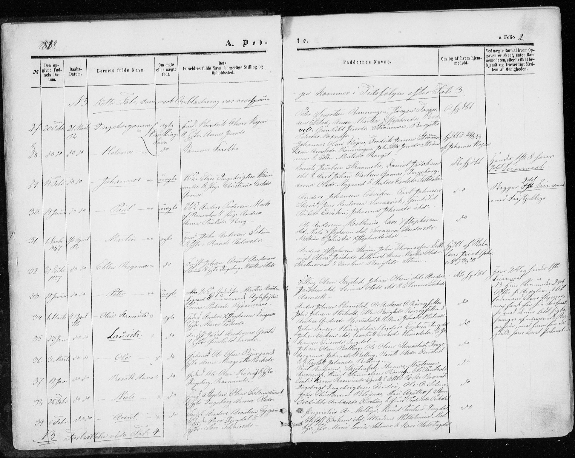 Ministerialprotokoller, klokkerbøker og fødselsregistre - Sør-Trøndelag, SAT/A-1456/646/L0612: Parish register (official) no. 646A10, 1858-1869, p. 2