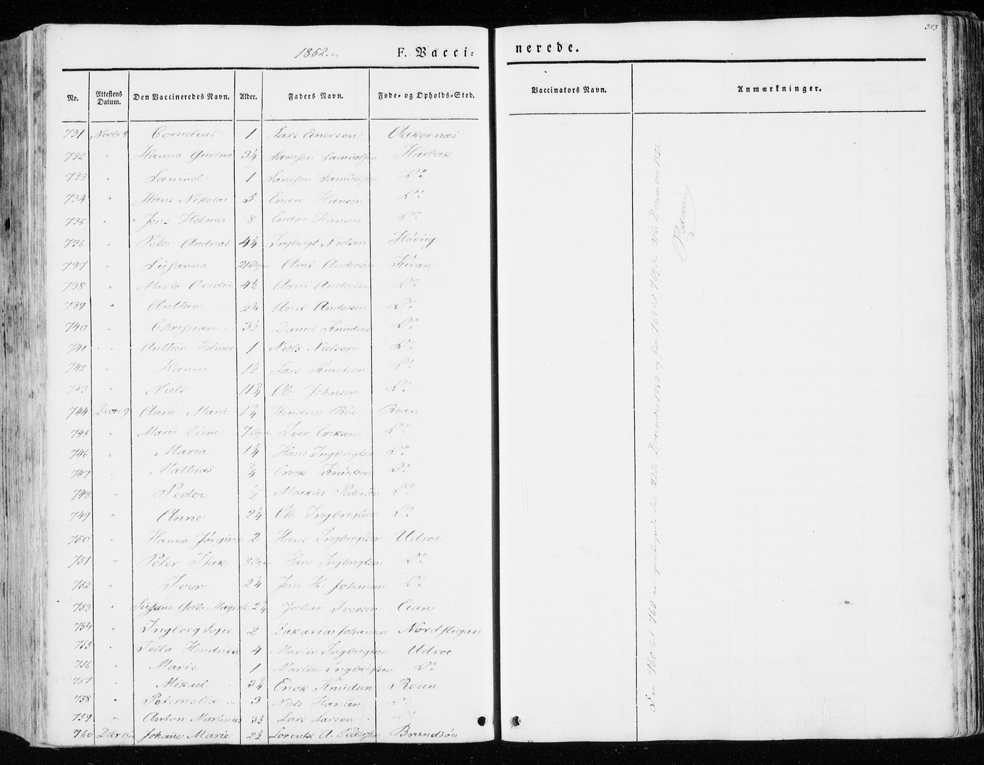 Ministerialprotokoller, klokkerbøker og fødselsregistre - Sør-Trøndelag, AV/SAT-A-1456/657/L0704: Parish register (official) no. 657A05, 1846-1857, p. 323