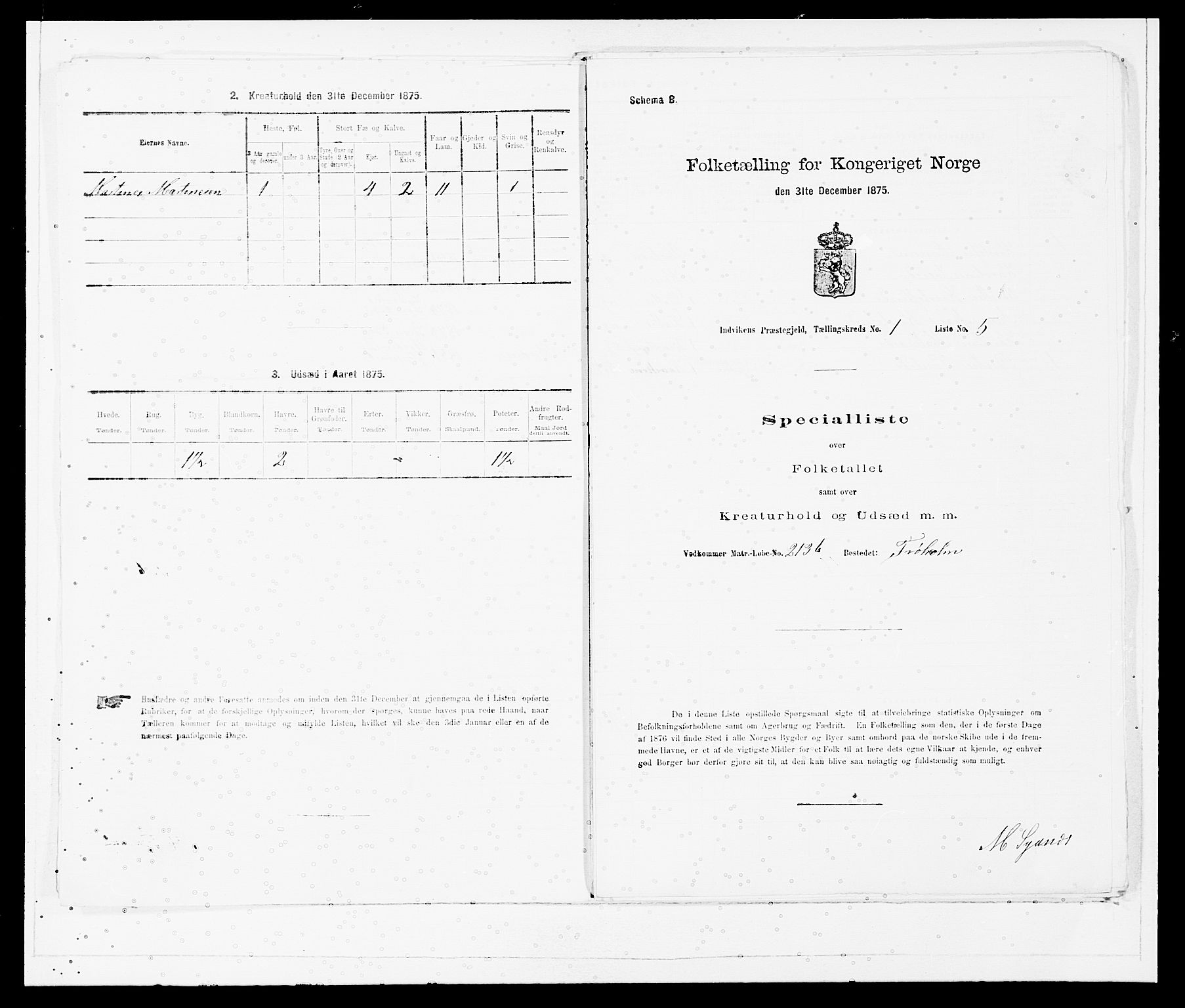 SAB, 1875 Census for 1447P Innvik, 1875, p. 31