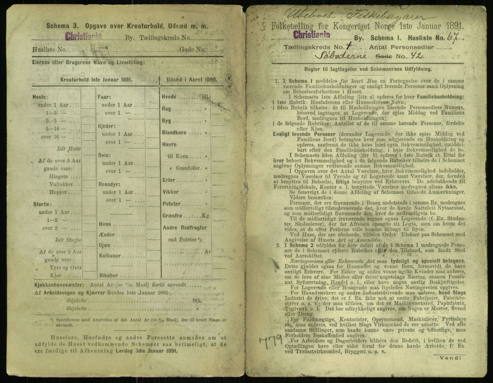 RA, 1891 census for 0301 Kristiania, 1891, p. 332