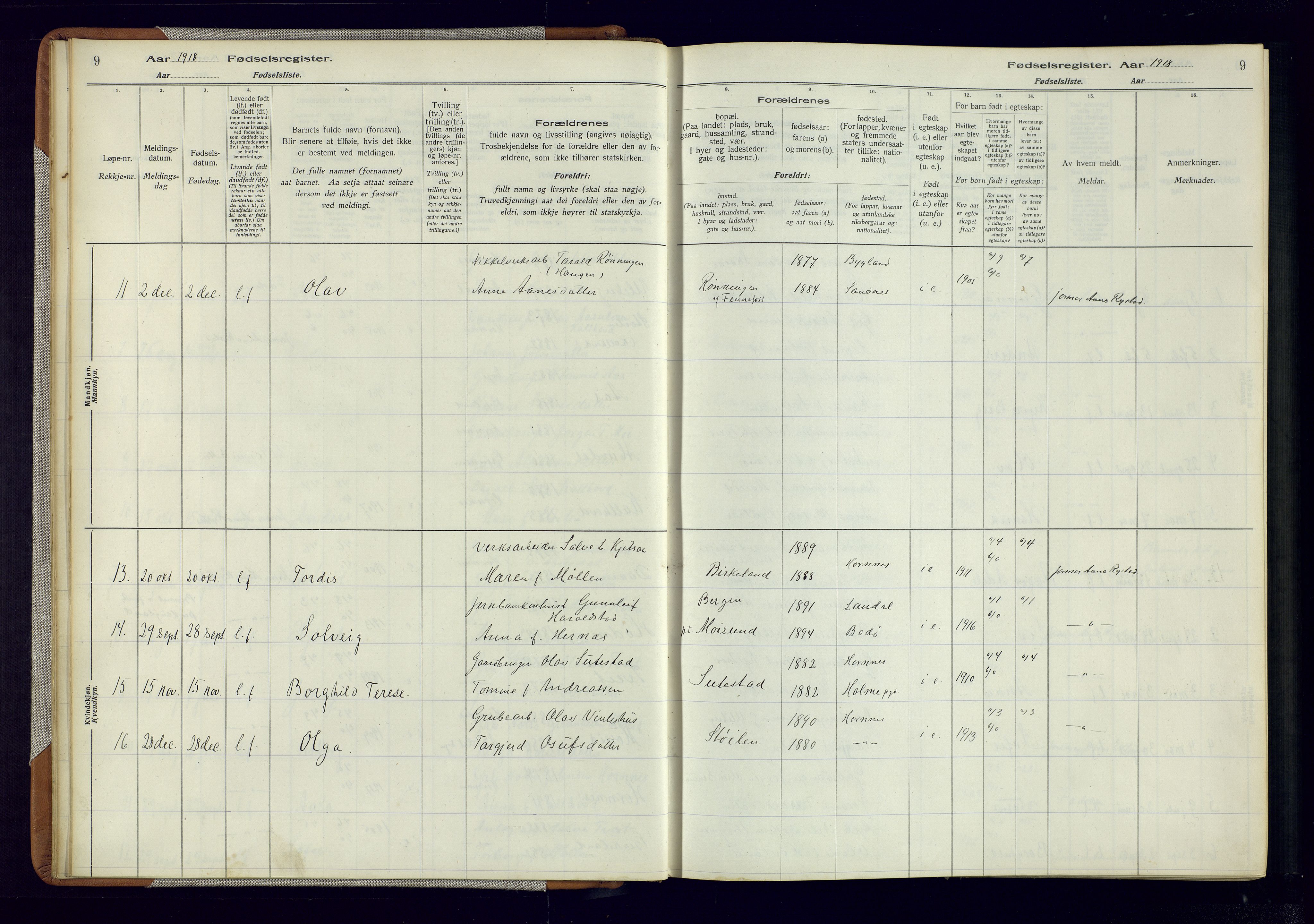 Evje sokneprestkontor, AV/SAK-1111-0008/J/Jc/L0006: Birth register no. 6, 1916-1982, p. 9