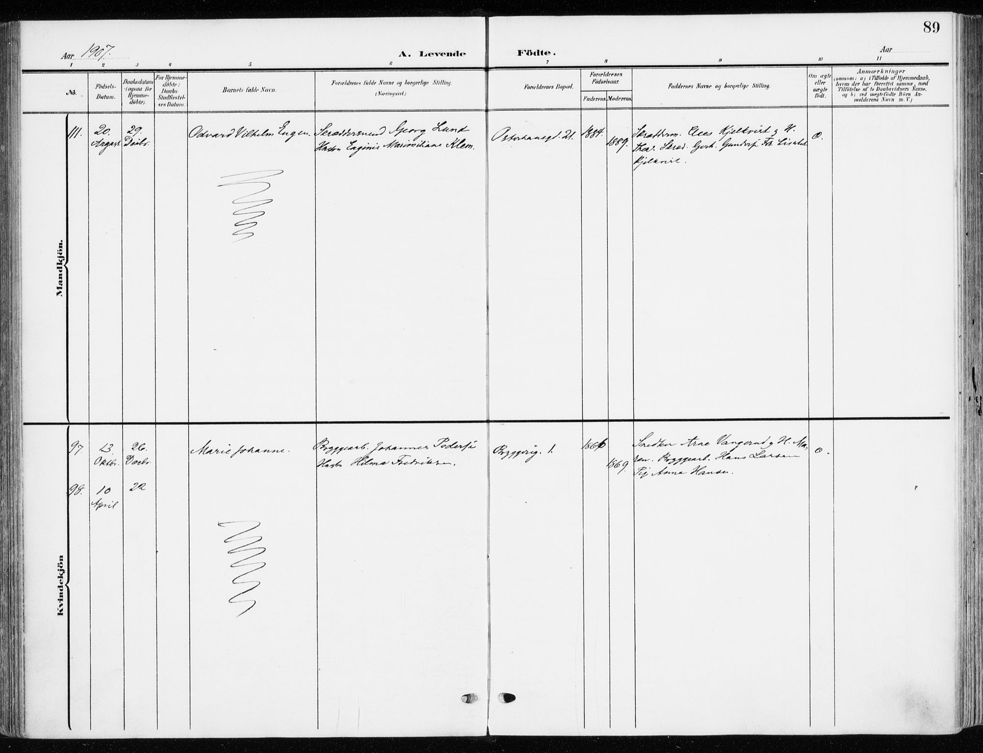 Jakob prestekontor Kirkebøker, AV/SAO-A-10850/F/Fa/L0005b: Parish register (official) no. 5b, 1904-1922, p. 89