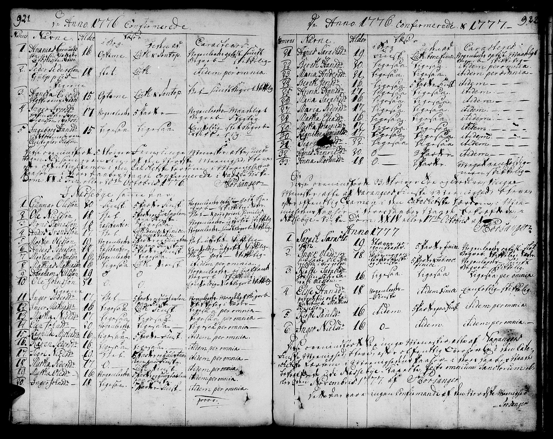 Vadsø sokneprestkontor, SATØ/S-1325/H/Ha/L0002kirke: Parish register (official) no. 2, 1764-1821, p. 921-922