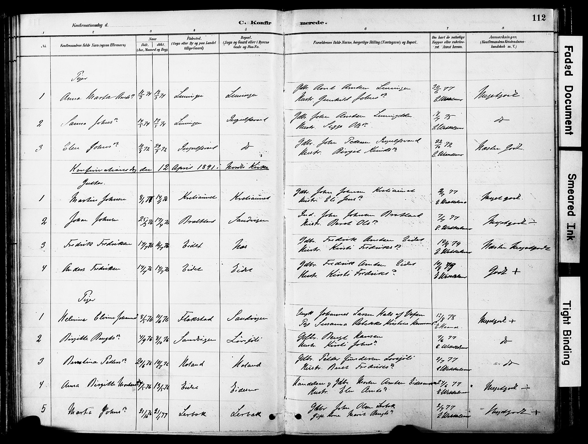 Ministerialprotokoller, klokkerbøker og fødselsregistre - Nord-Trøndelag, SAT/A-1458/755/L0494: Parish register (official) no. 755A03, 1882-1902, p. 112