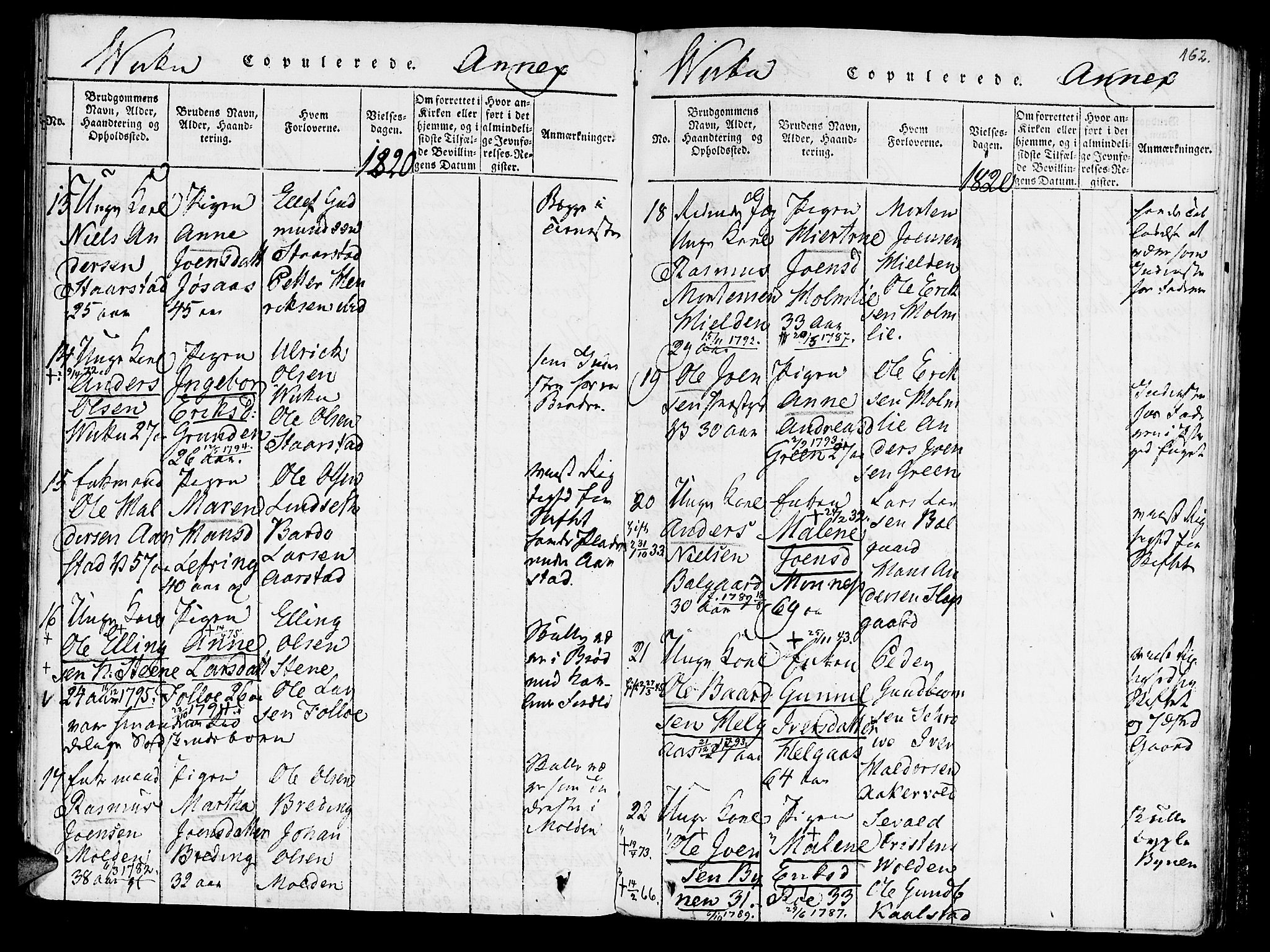 Ministerialprotokoller, klokkerbøker og fødselsregistre - Nord-Trøndelag, SAT/A-1458/723/L0234: Parish register (official) no. 723A05 /2, 1816-1821, p. 162