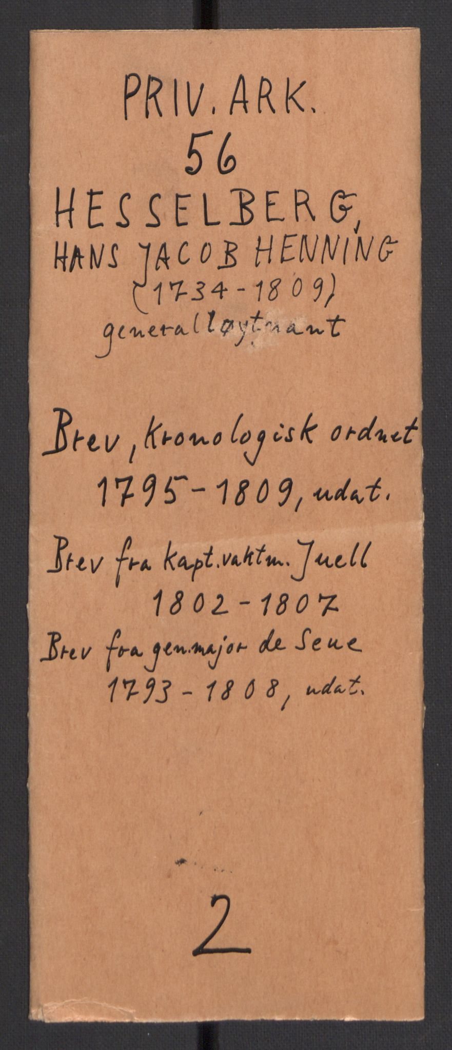 Hesselberg, Hans Jacob Henning, AV/RA-PA-0056/F/L0002: --, 1793-1809, p. 2