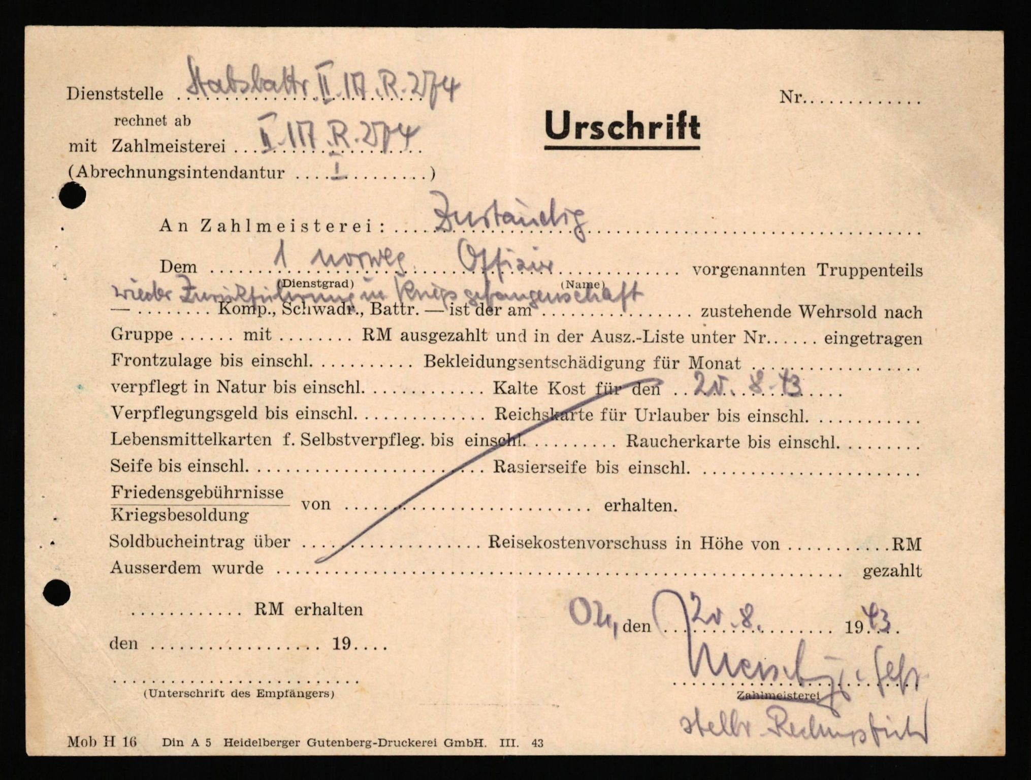 Forsvaret, Forsvarets krigshistoriske avdeling, AV/RA-RAFA-2017/Y/Yf/L0201: II-C-11-2102  -  Norske offiserer i krigsfangenskap, 1940-1945, p. 170