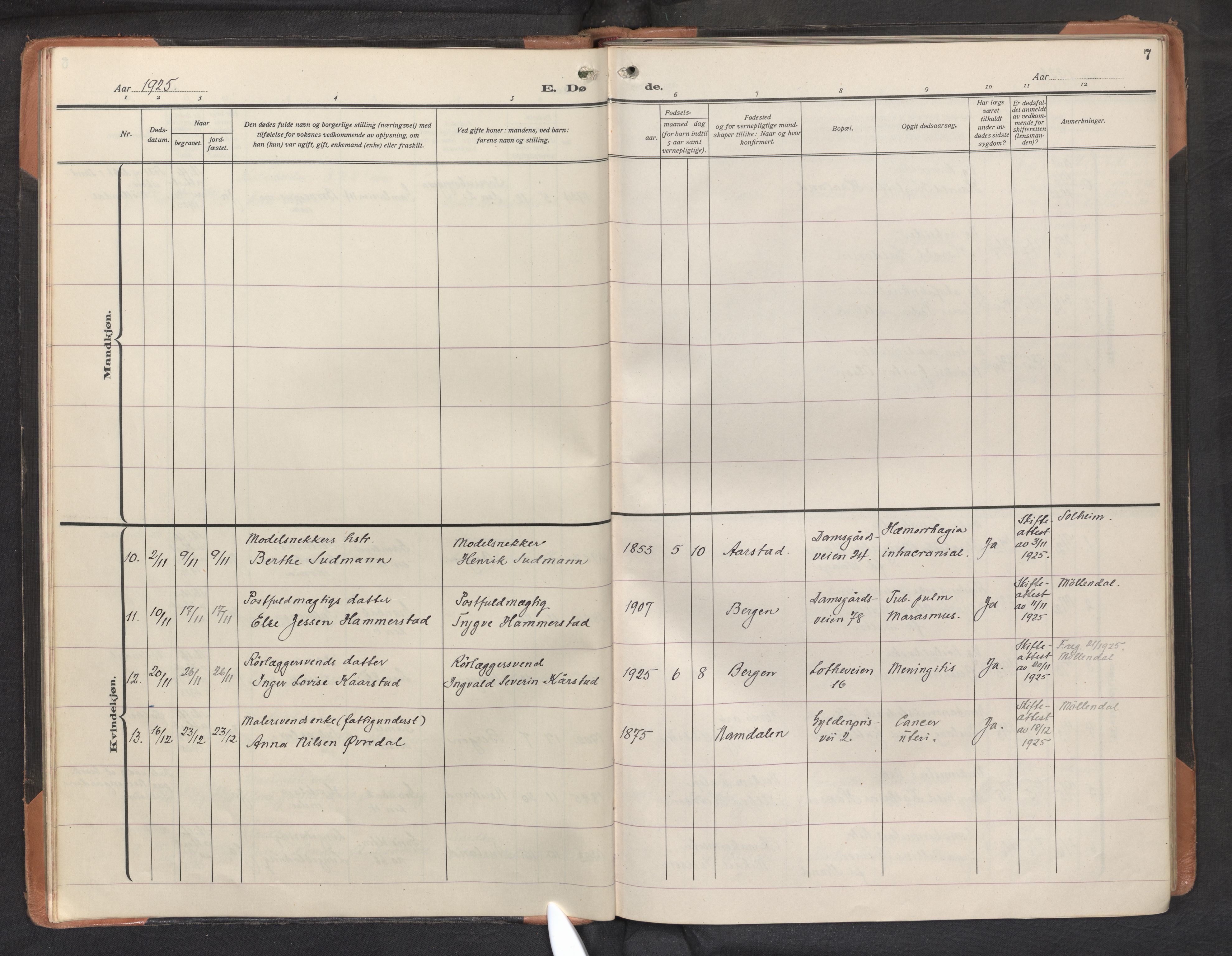 St. Markus sokneprestembete, AV/SAB-A-99935: Parish register (official) no. D 1, 1924-1958, p. 6b-7a