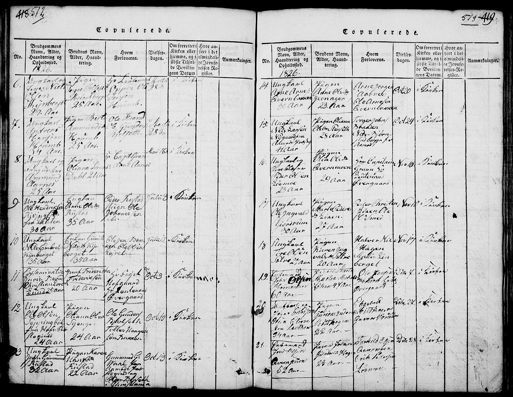 Elverum prestekontor, AV/SAH-PREST-044/H/Ha/Hab/L0001: Parish register (copy) no. 1, 1815-1829, p. 512-513