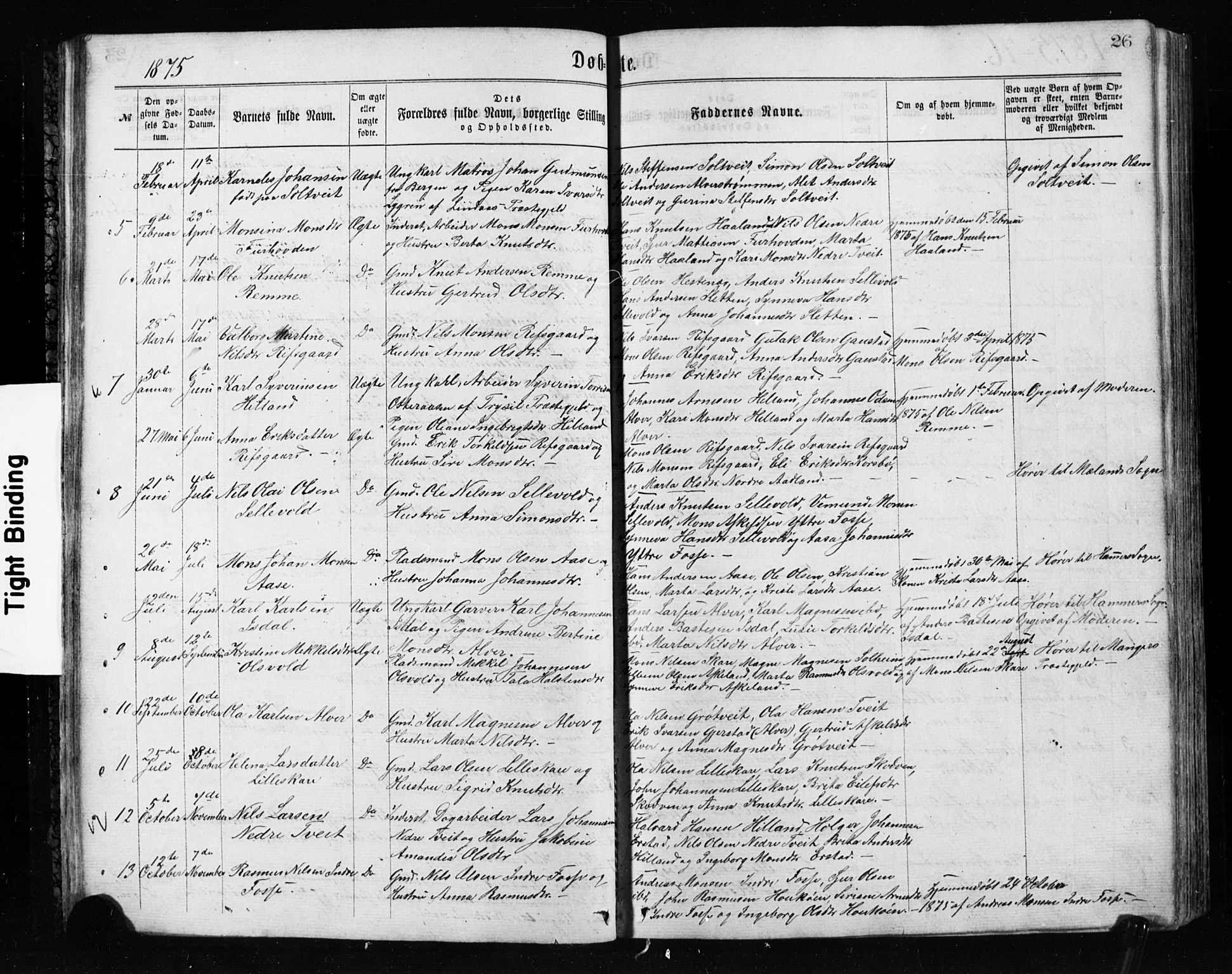 Alversund Sokneprestembete, SAB/A-73901/H/Ha/Hab: Parish register (copy) no. A 2, 1864-1905, p. 26
